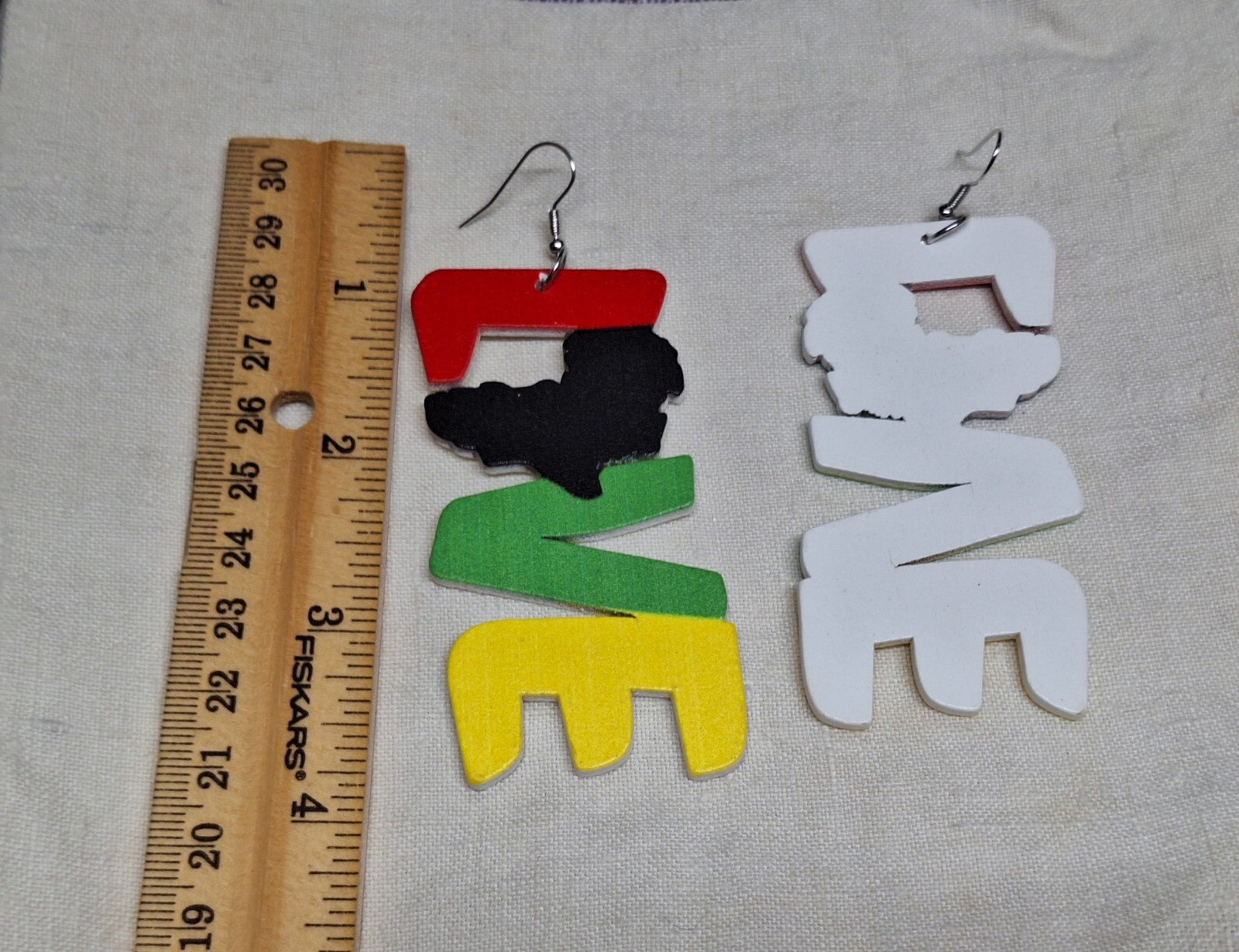 African Pattern Earrings – NO TARNISHING Wood Dangle