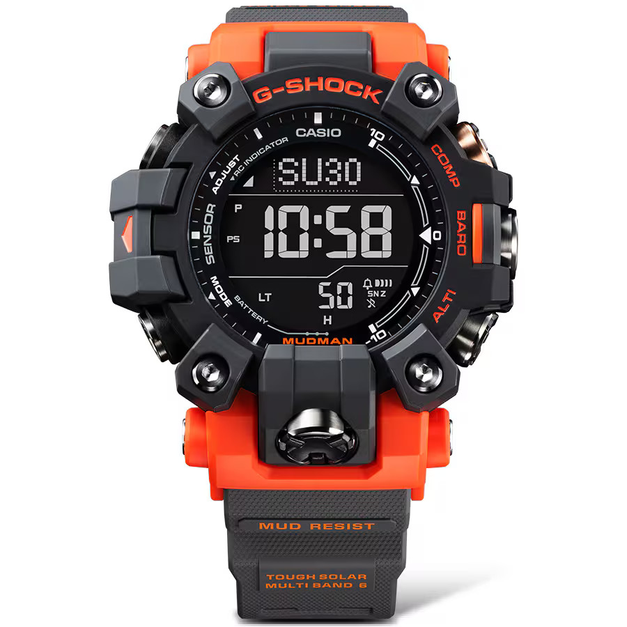 Casio G-Shock GW-9500-1A4 Mudman Solar Black and Orange Watch
