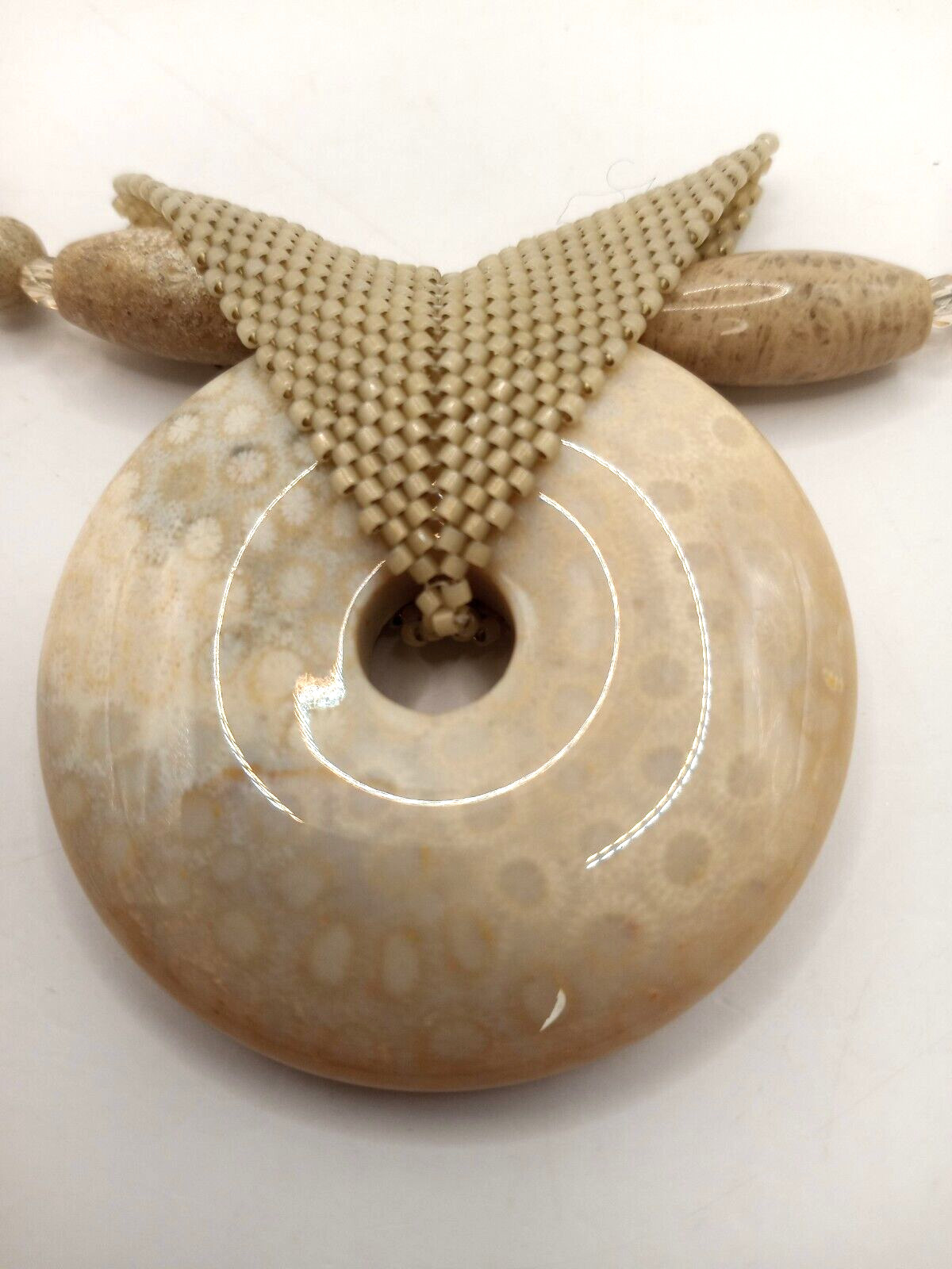 Boho Style Natural Stone Necklace with Earrings & Mother of Pearl Bracelet