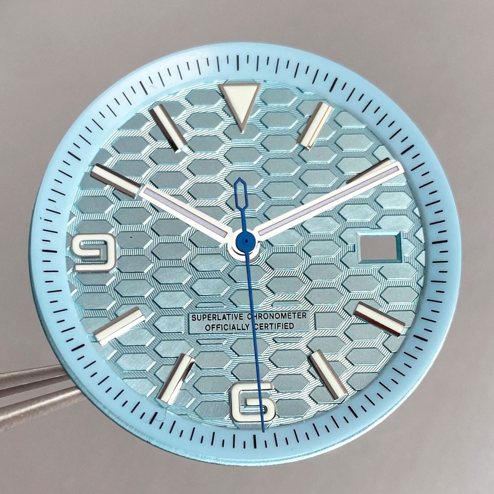 Tandorio 41mm Sapphire Glass Watch Case 34mm Honeycomb Dial Fit NH35 NH36 NH38