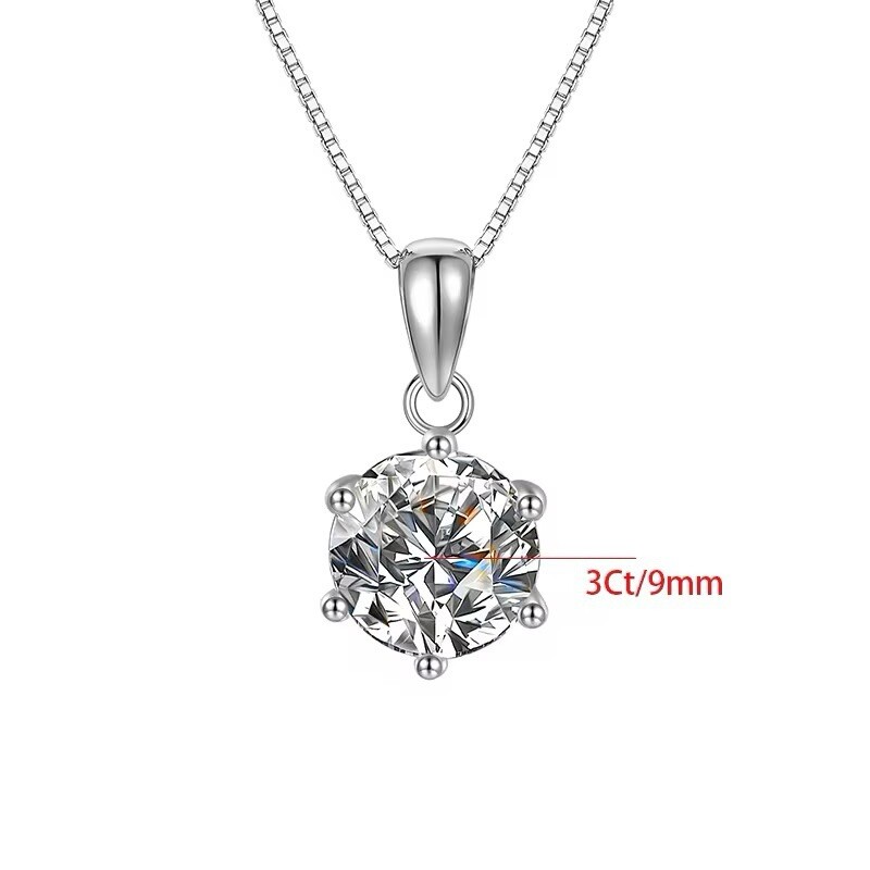 Fine 925 sterling silver 5 Ct VVs1 Moissanite necklace with elegant Pendant Box