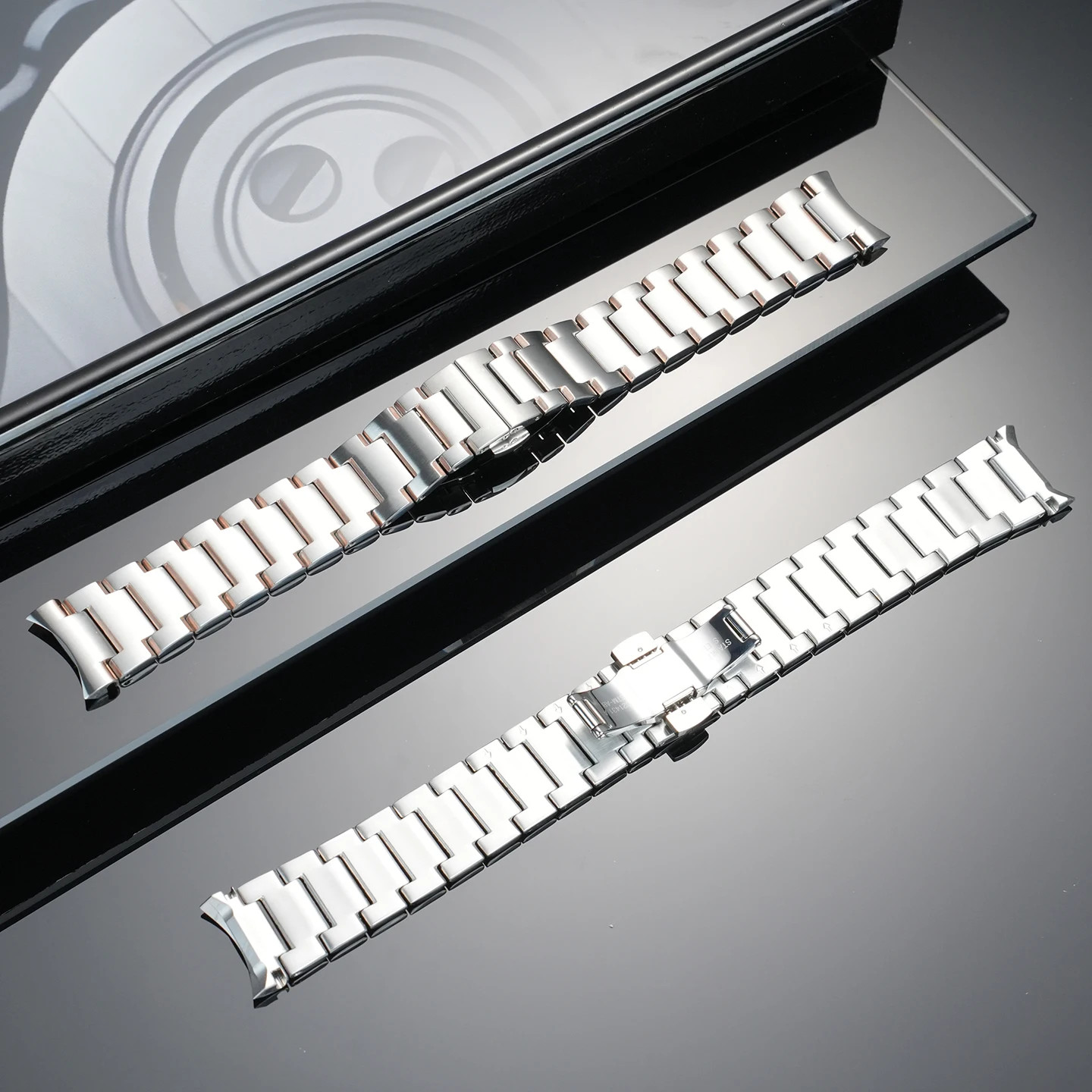 Steel Watch Strap for Mido Commander 21mm Arc Metal Bracelet Men M021 Watchband