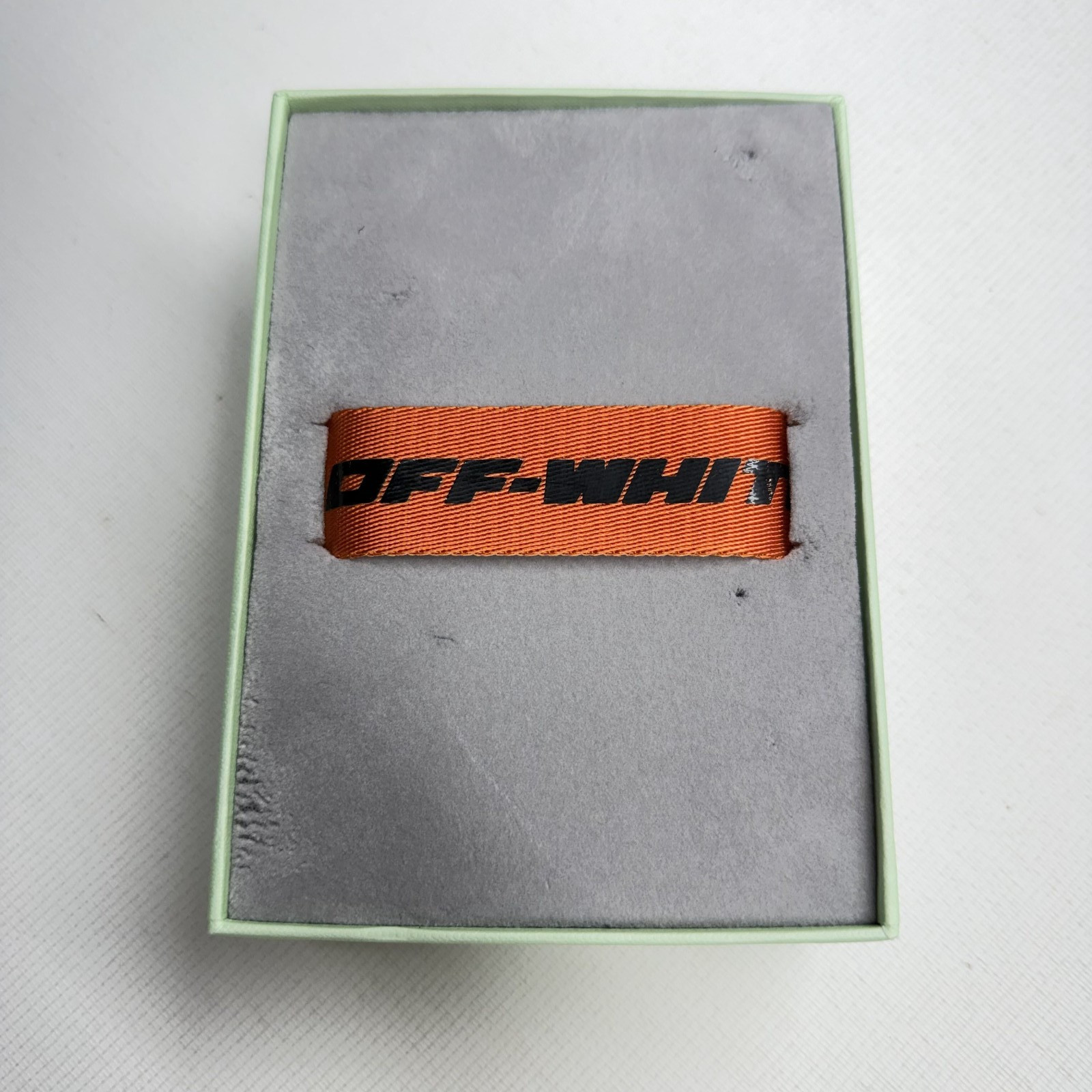 New Off-White Paperclip Webbing Bracelet Mens Orange Black Logo Virgil Strap