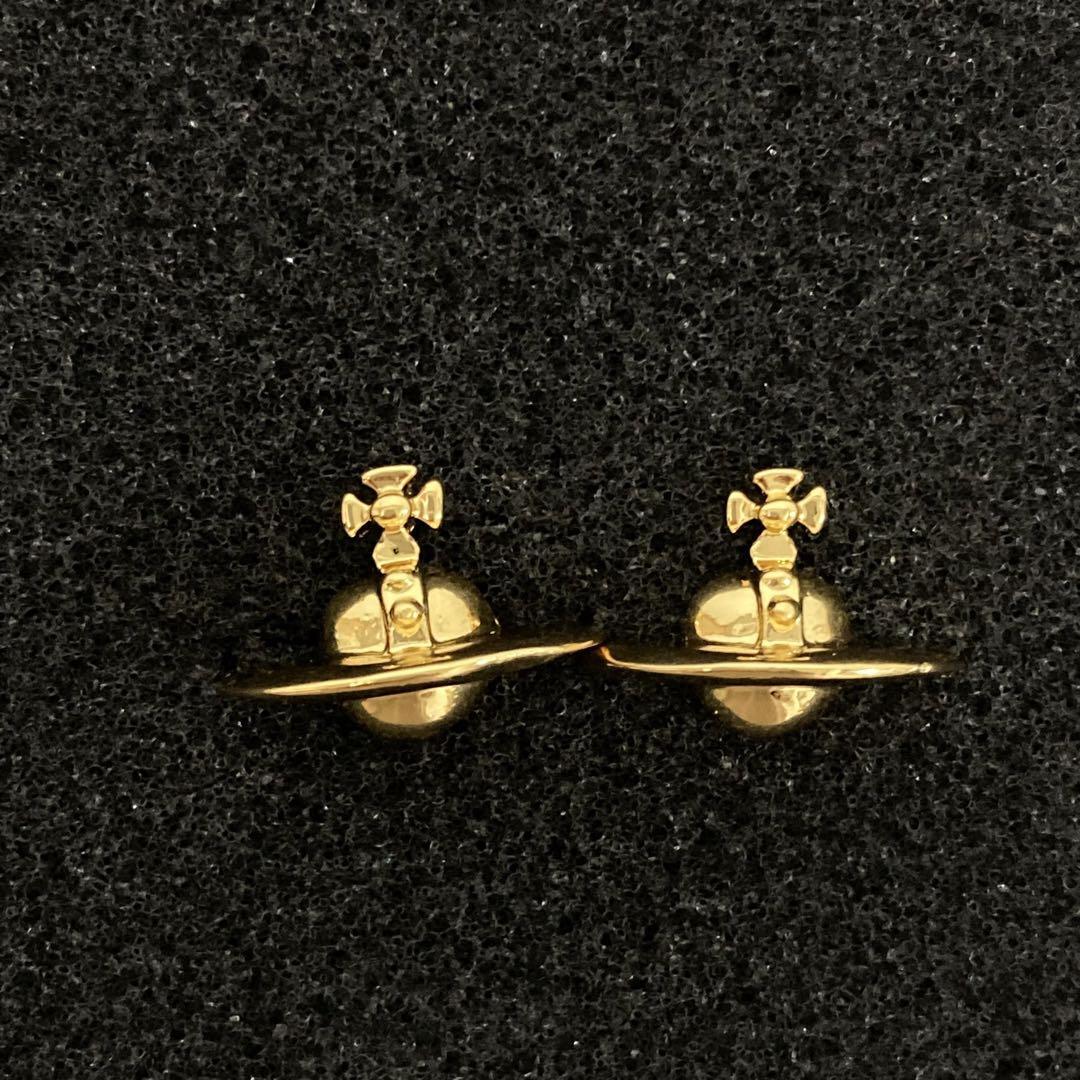 Vivienne Westwood Earrings Pierce Solid Orb Gold 1.8cm w/drawstring [E2659