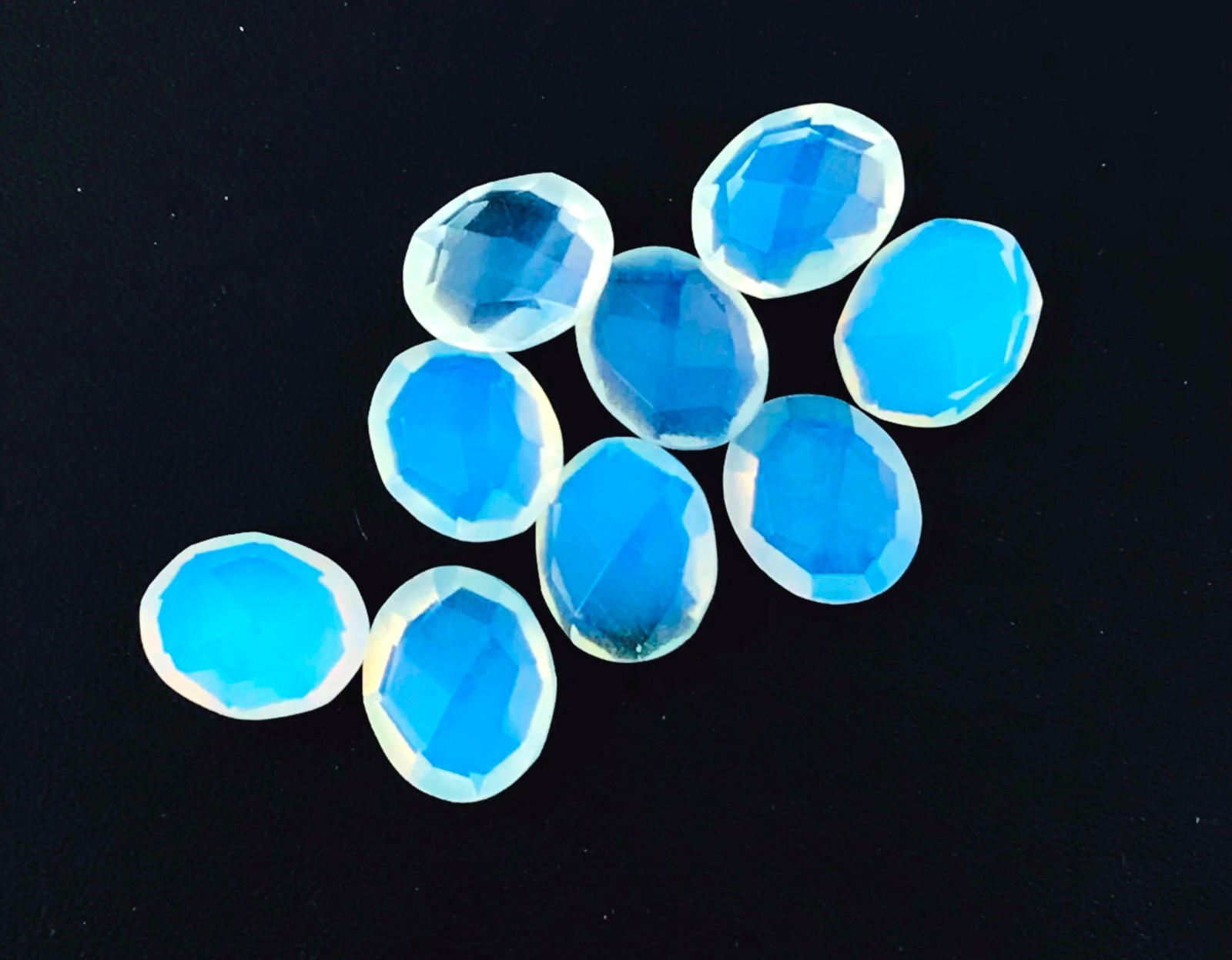 20 Pcs Faceted Milky Opal Hydro Quartz Gemstone -6x8mm-10x20mm Approx