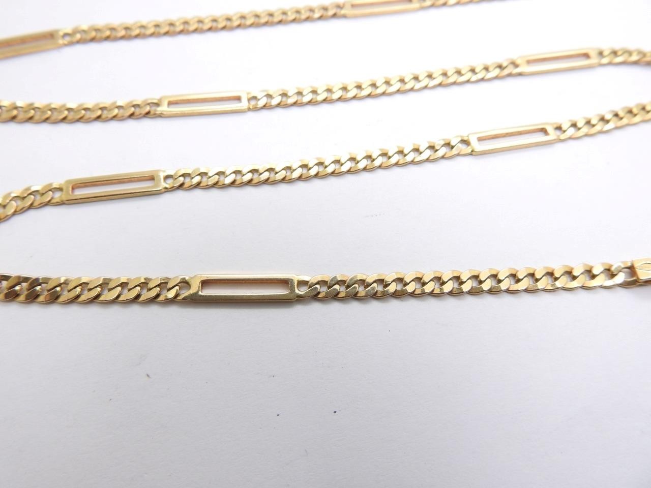 10K Solid Yellow Gold Fancy Curb Link Chain Necklace 20” long 10.5 grams