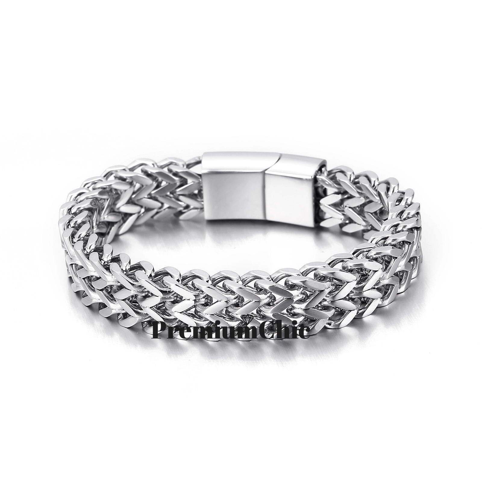Unisex Stainless Steel Mesh Bracelet Wristband w Magnetic Clasp