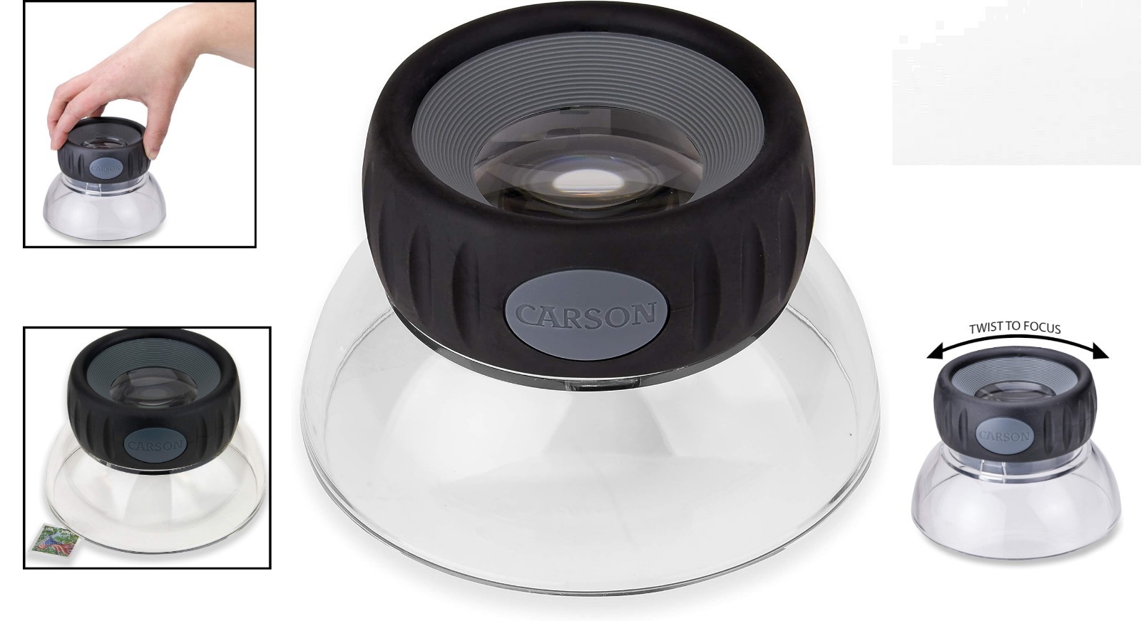 Carson LumiLoupe Plus 5.5X Power Loupe with Dual Focus – Crystal Clear Viewing