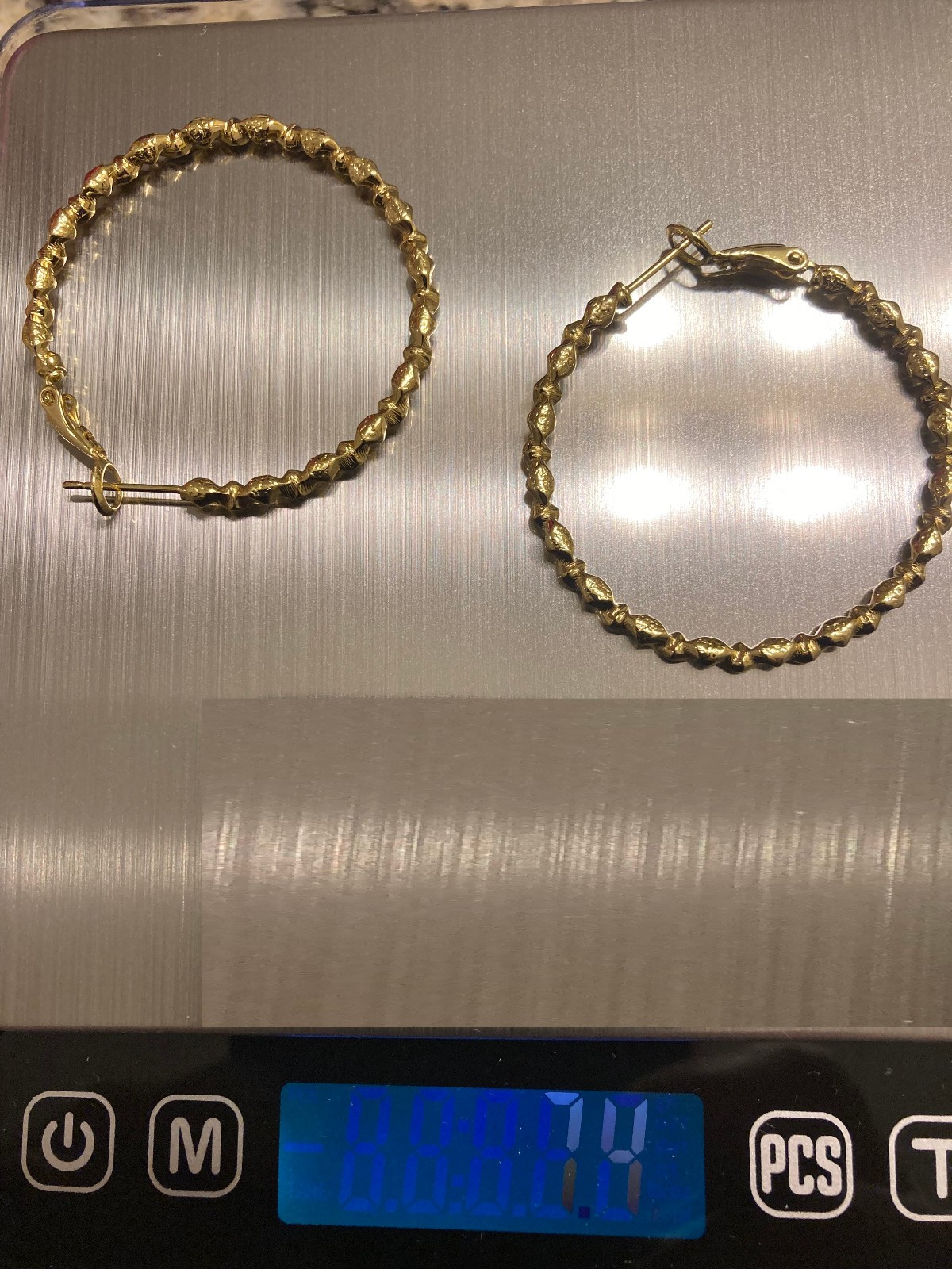 Italian 14K Gold Hoops Earrings Twisted Solid Large Women 40mm X 3mm