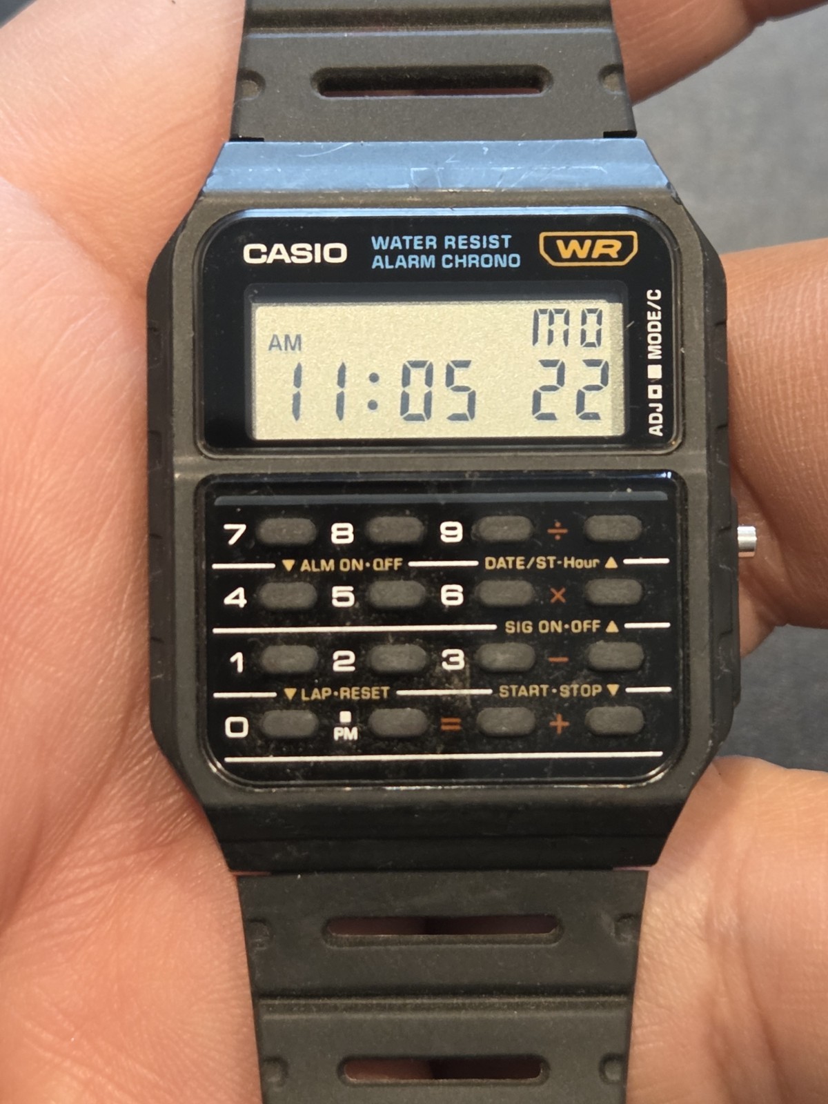 Casio CA-53W-1 Vtg Calculator Retro Digital Watch Alarm Chrono Illuminator C38