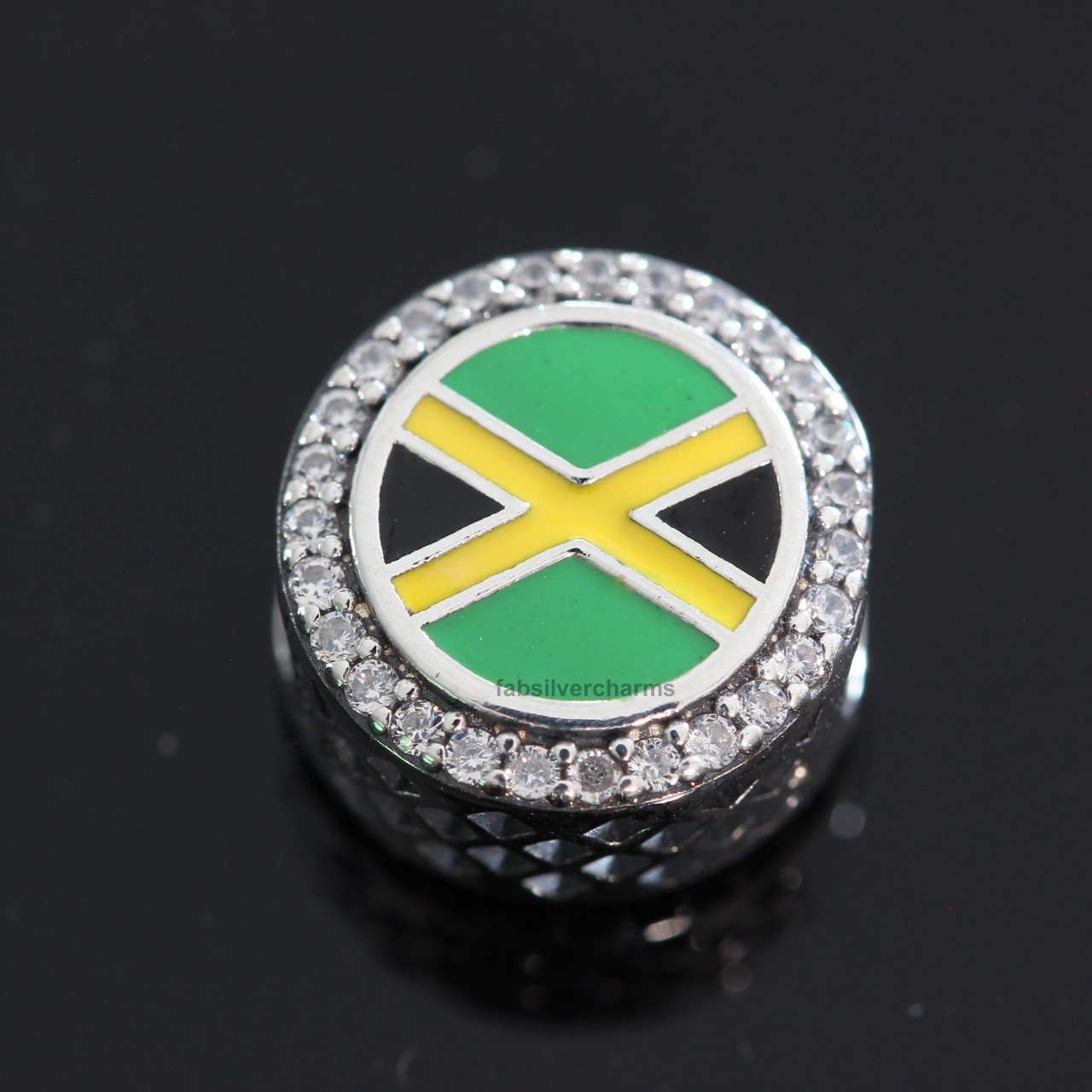 Authentic Pandora Jamaica Flag Heart Charm + BOX