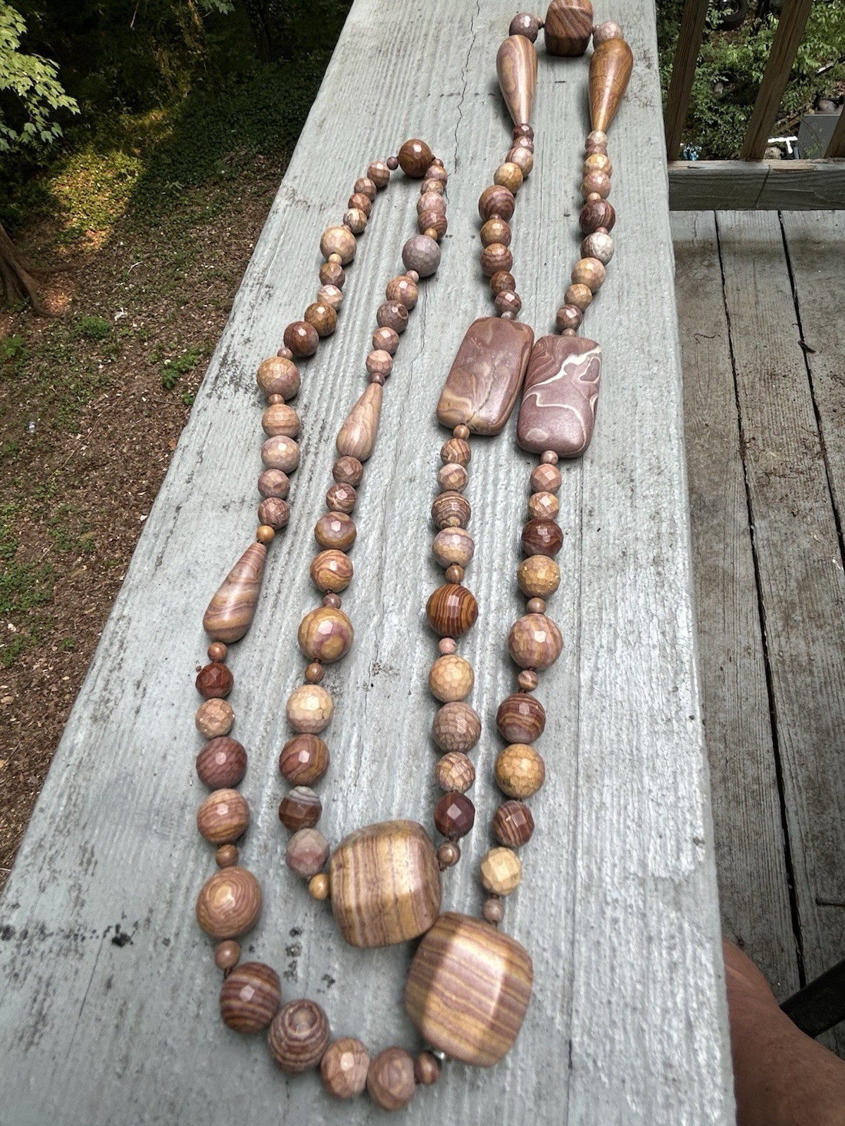Vintage Jay King Mine Finds Mochazin Swirl Quartzite Neclace and Earring set