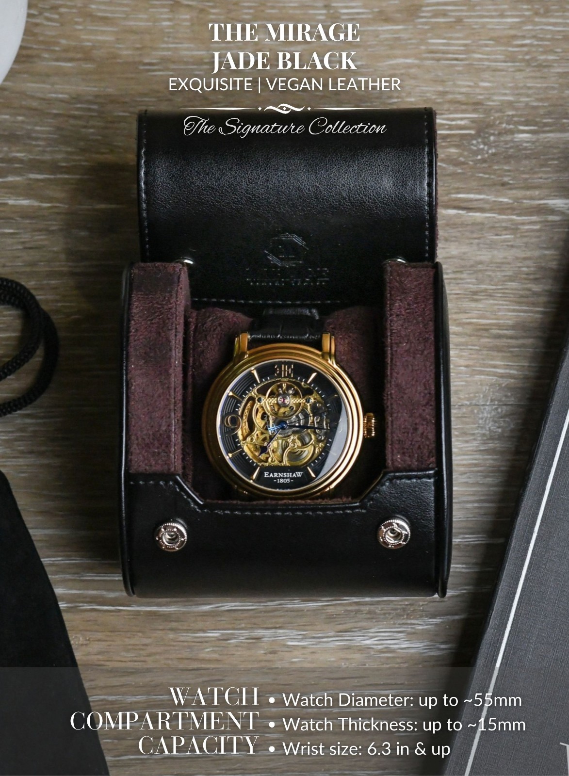 Watch Travel Case For Men – Mirage Watch Roll Leather (VARIATIONS) Best Gift