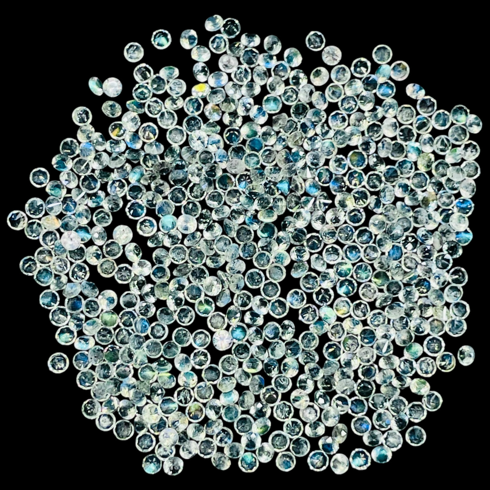 100 Pcs Natural Labradorite 2mm Round Diamond Cut Calibrated Loose Gemstones Lot