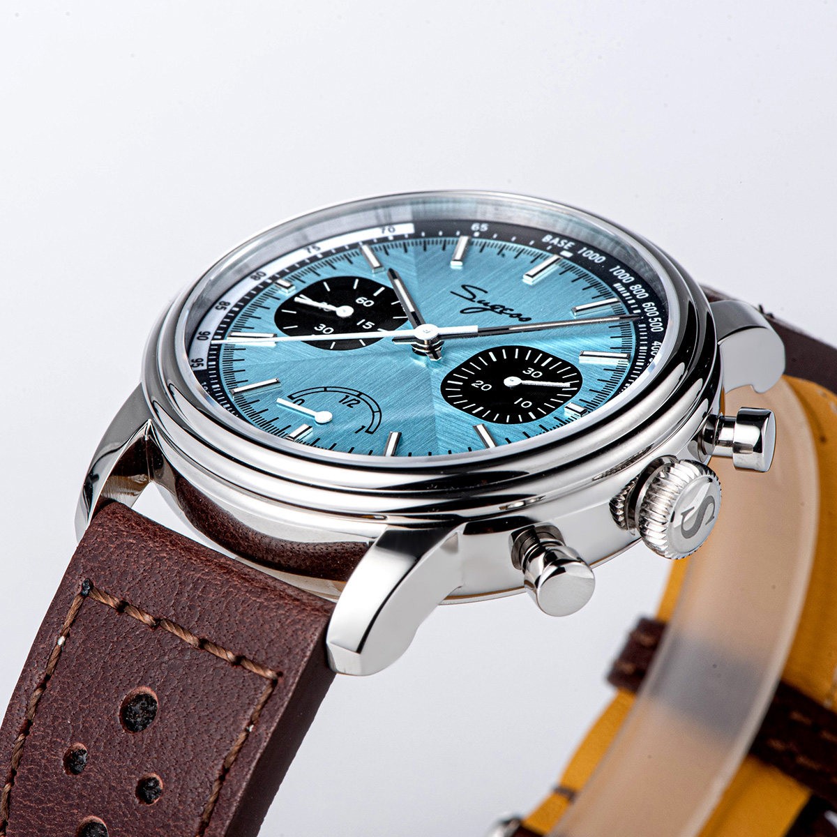 Seagull Movement Mechanical Chronograph Sapphire Case Watch Noctilucent ST412