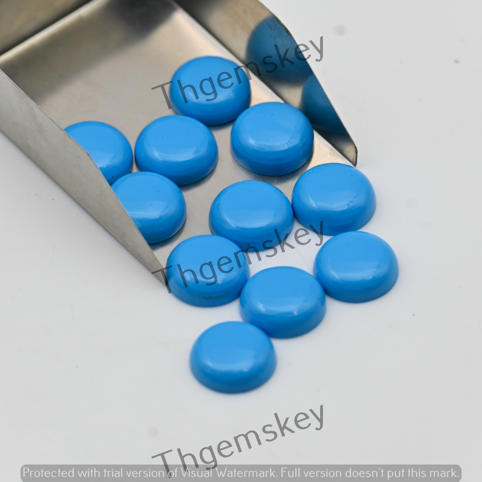 Sleeping Beauty Turquoise Round Flate Back Side Loose Gemstone 3mm-20mm