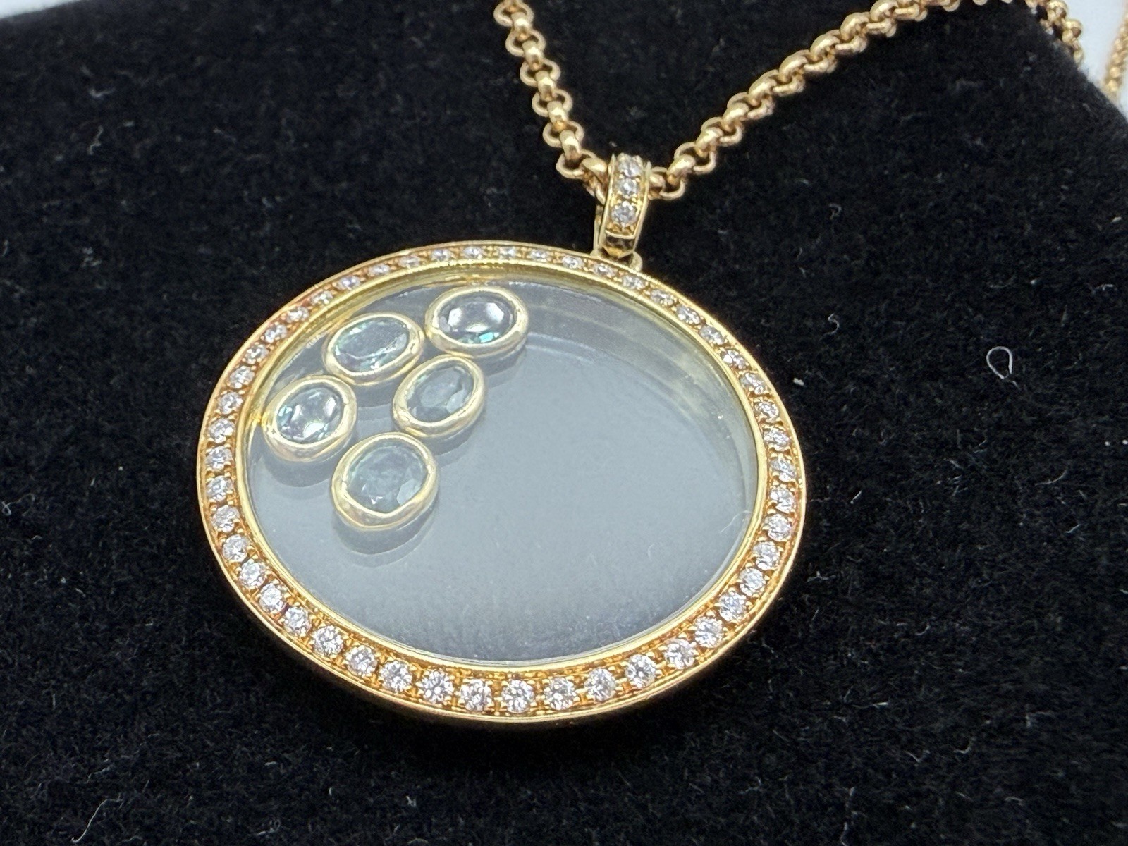 Mark Henry 18K Gold Natural Alexandrite Diamond Pendant Necklace 0.70CT w/Box