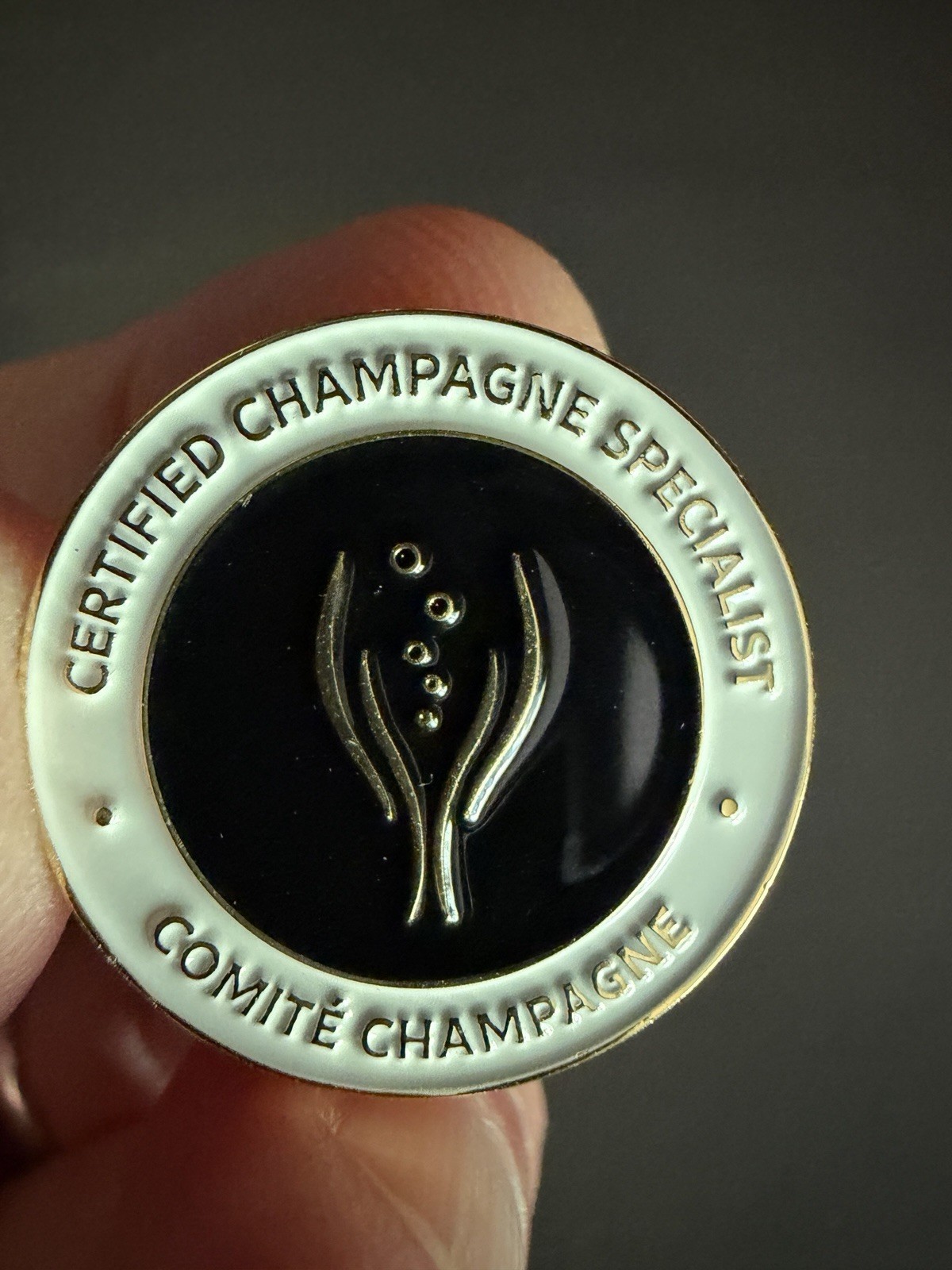 Champagne Specialist Comité Champagne Gold Enamel Lapel Pin