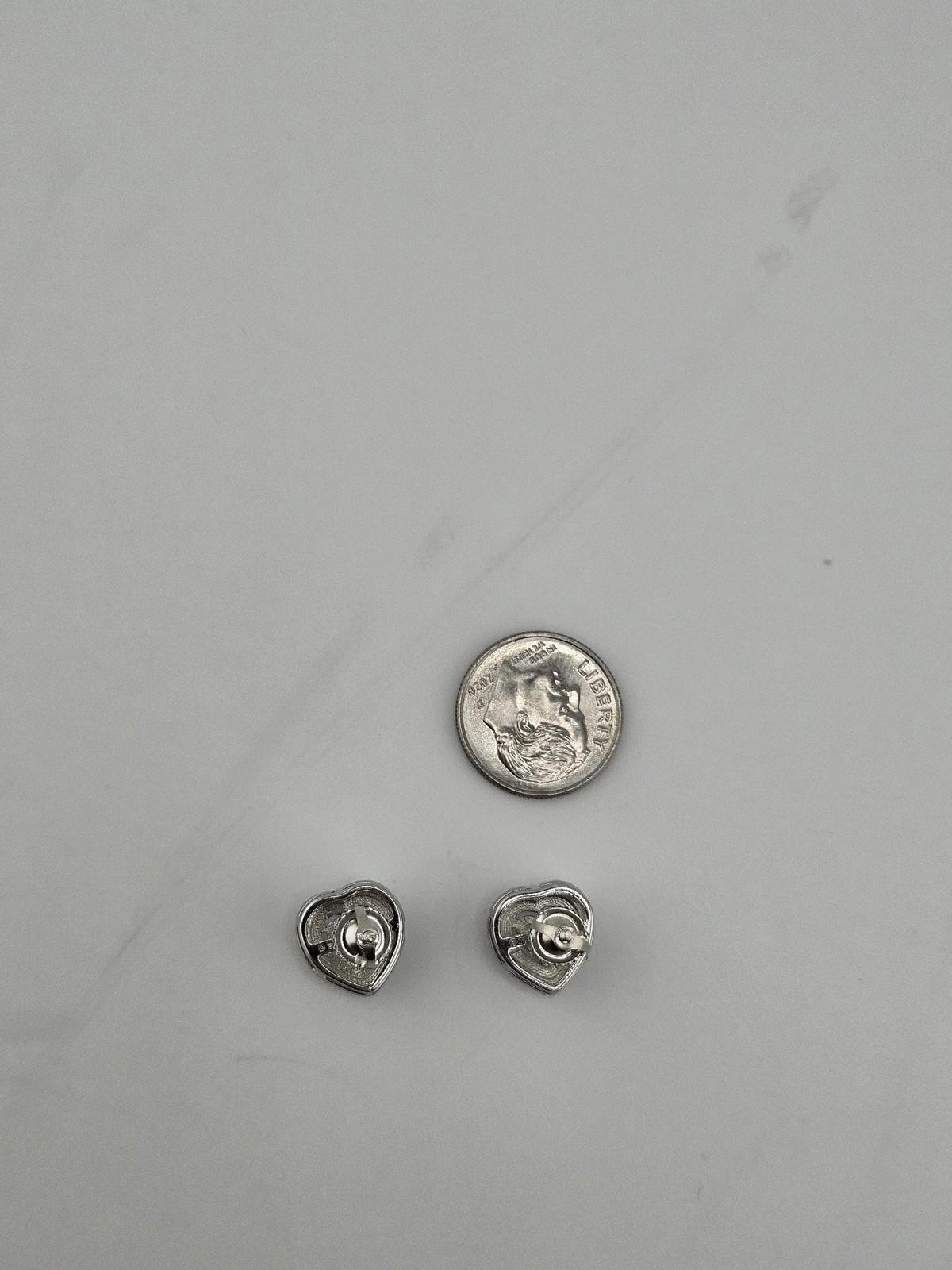 10.9mm Heart Shaped Sterling Silver Moissanite Stud Earring, Screwbacks