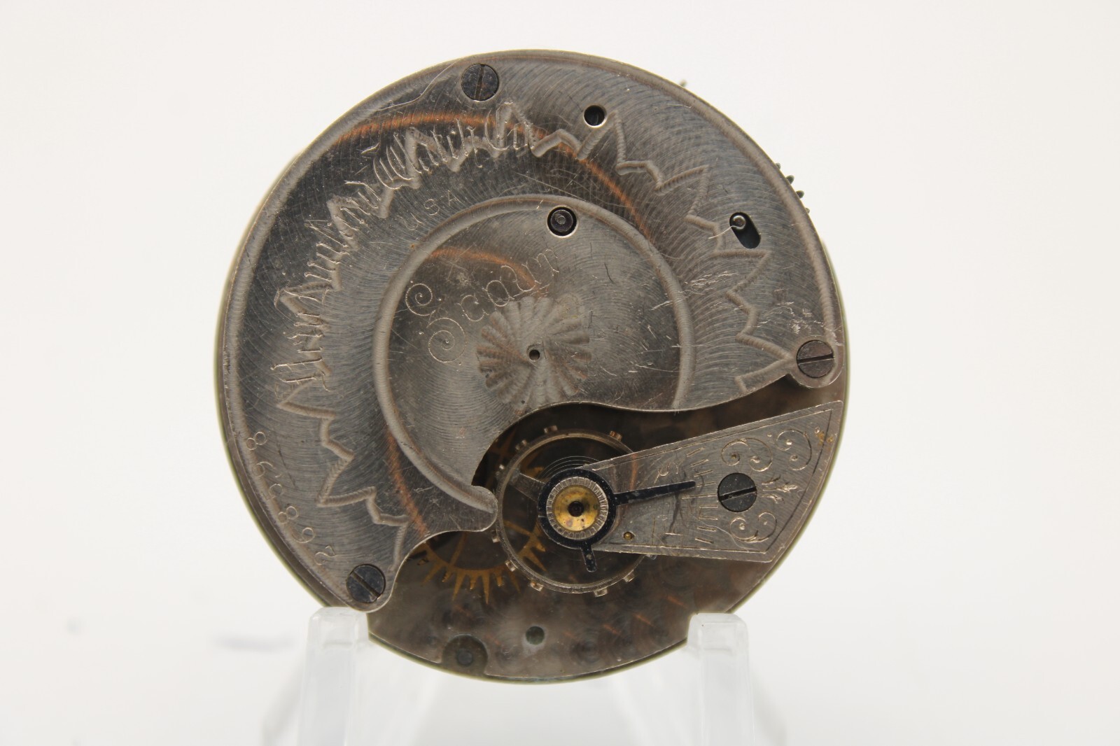1898-1914 NEW ENGLAND POCKET WATCH MOVEMENT 268598 USA 41.7mm (DS2)