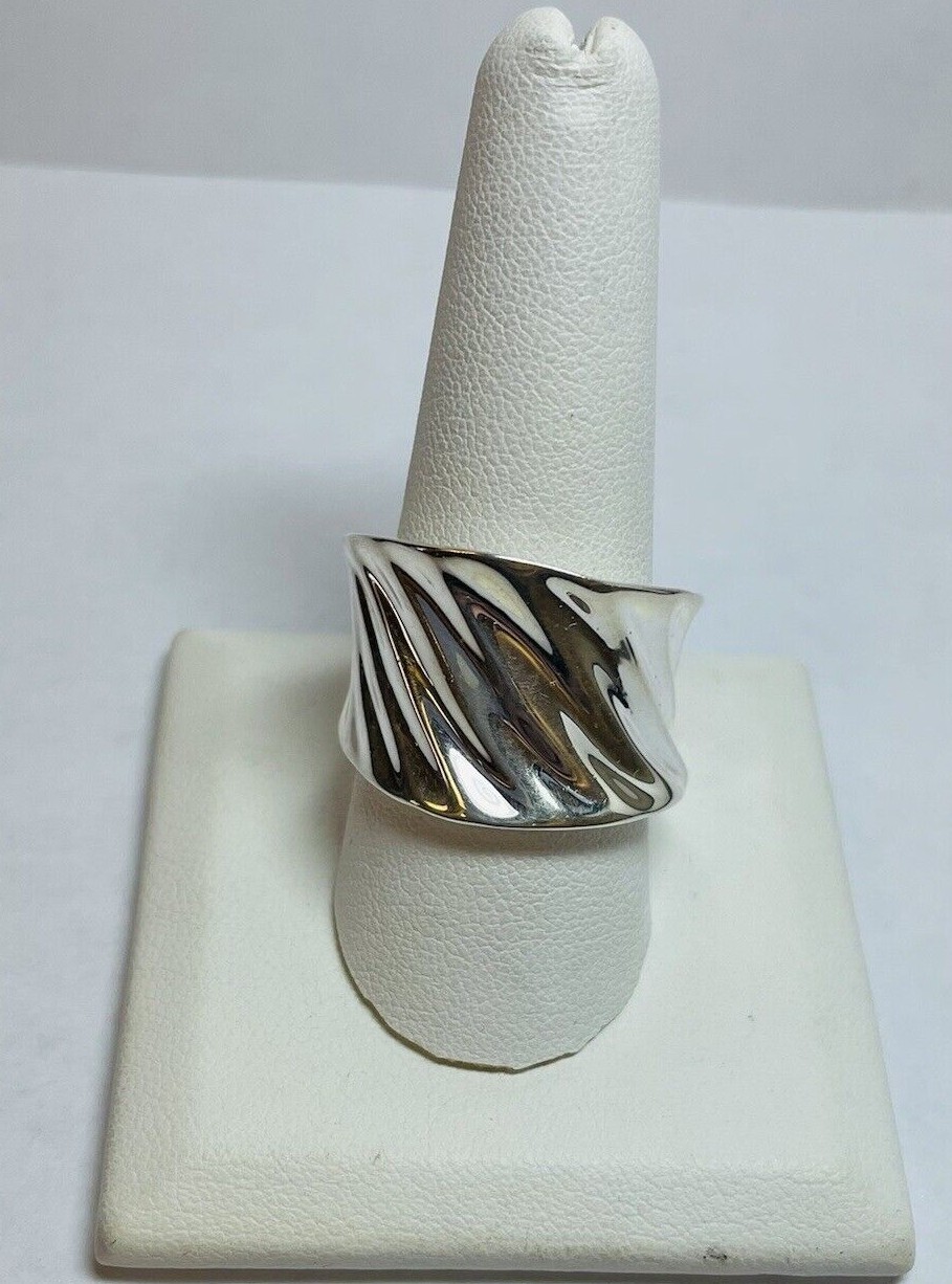 Robert Lee Morris RLM Sterling 925 Silver Contoured Ripple Wave Ring Sz 10