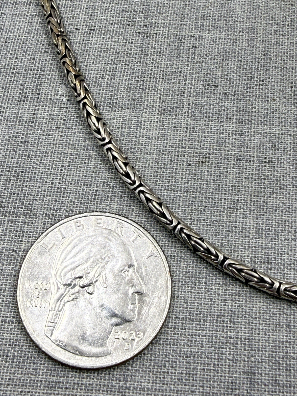 Byzantine Link 2.7mm Chain Sterling Silver .925 Necklace 22″ (24 Grams)