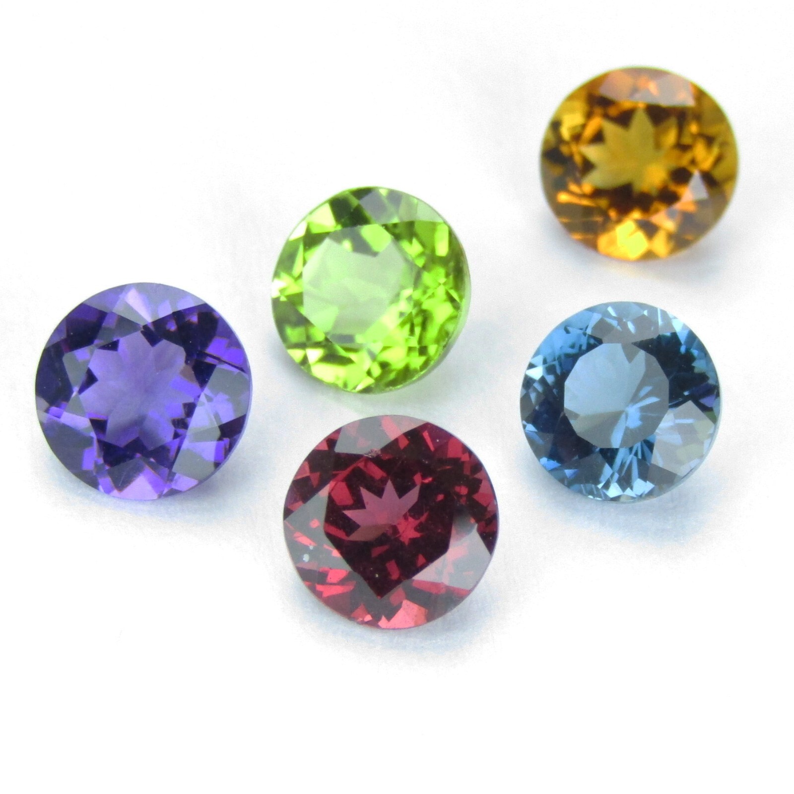 6.88Cts Sparkling Natural Semi Precious 7mm Round 5Pcs Of Loose Brazil Gemstones