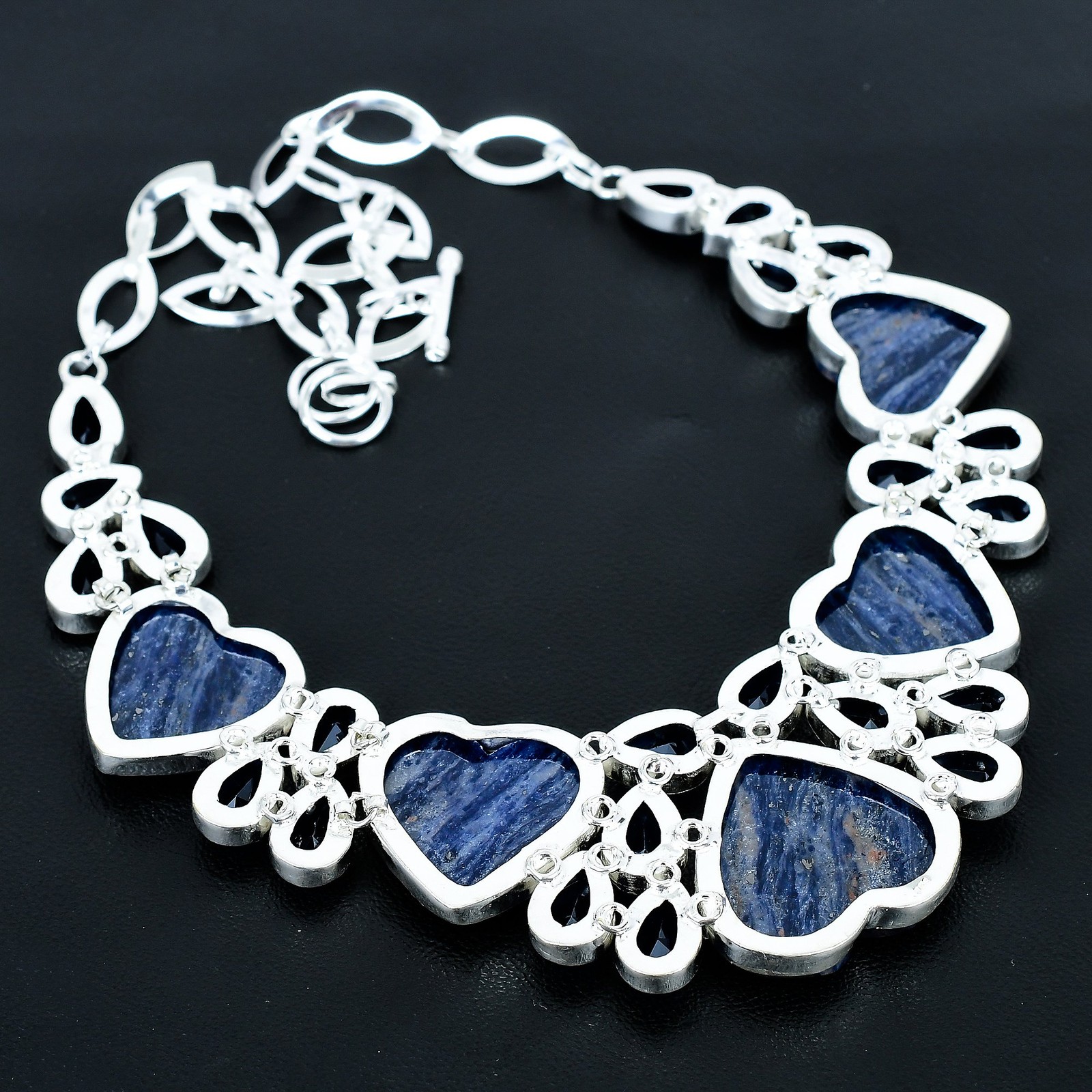 Sodalite Iolite 925 Sterling Silver Gemstone Ethnic Jewelry Necklace 18″ PT 4099