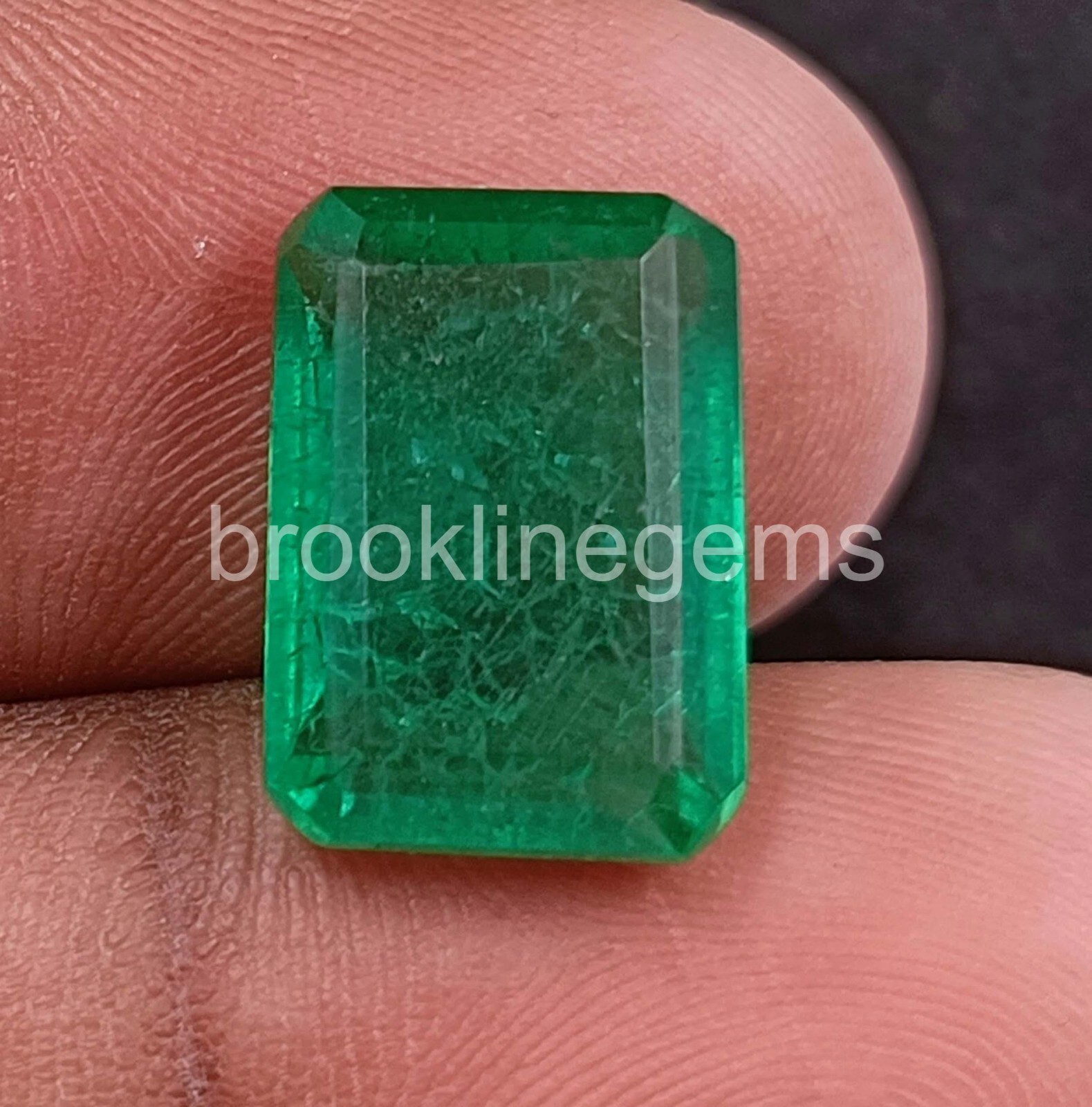 7.00 Ct Natural Green Emerald Certified Colombian Loose Gemstone 24N