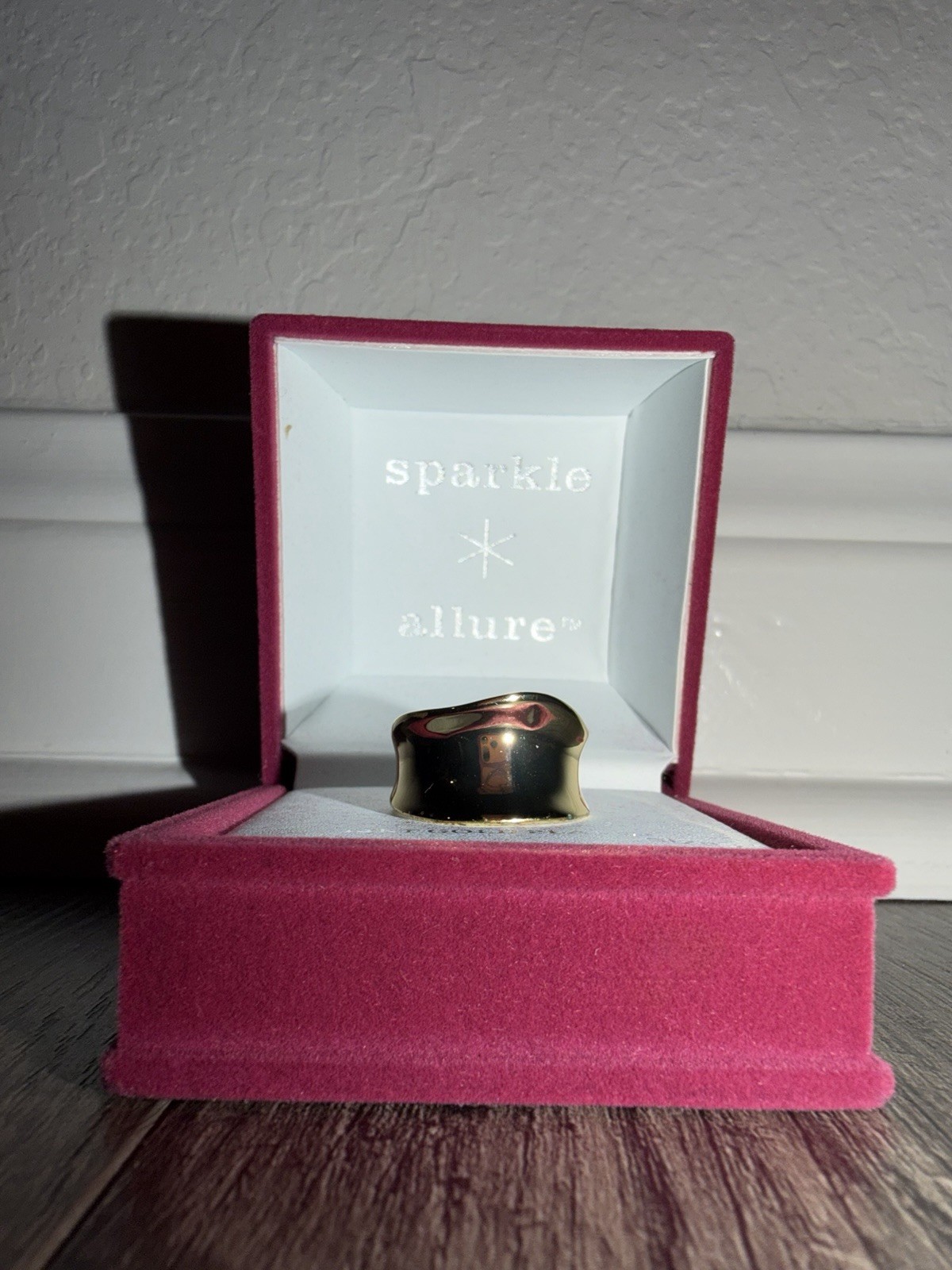 Allure Sparkle Yellow 14KT Gold Plated Band Ring Size 7