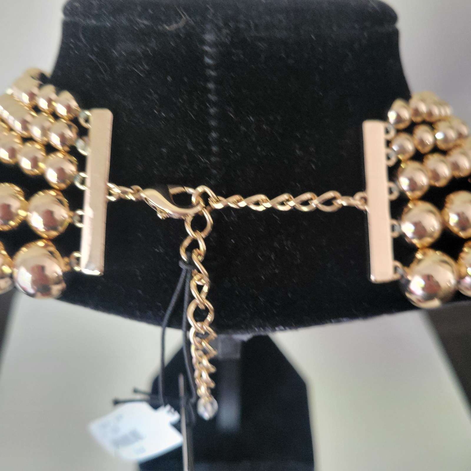 HOUSE OF HARLOW 1960 MULTI STRAND STATEMENT GOLDTONE BEADS NECKLACE