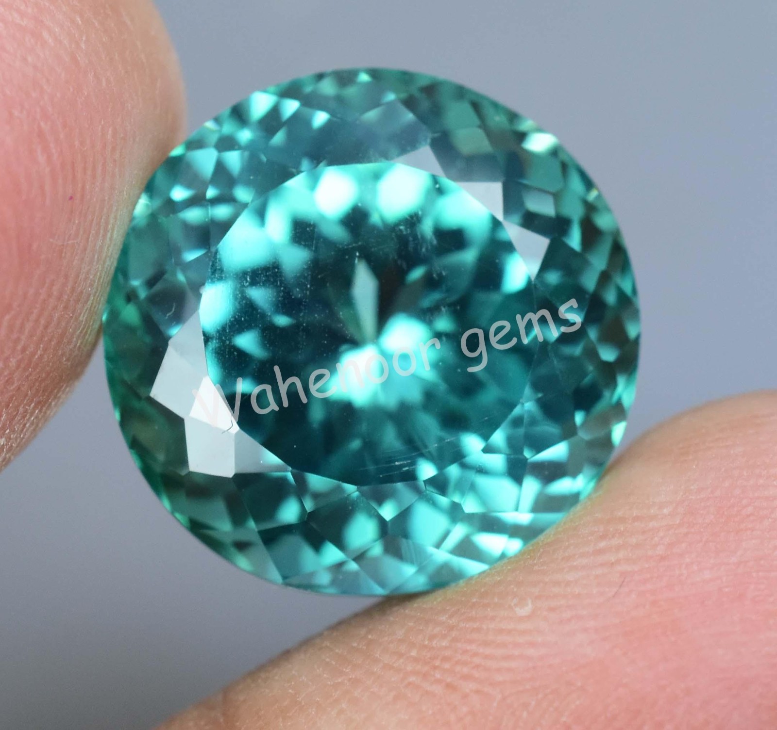 Natural Serendibite 25.60 Ct Green Bluish Round Stunning Certified Gemstone