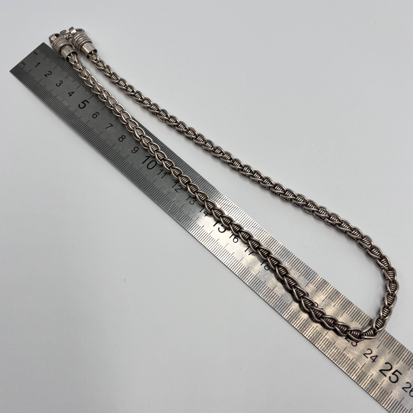 Vintage 925 Sterling Silver Chain Necklace 56.9g 50cm Hook Clasp Unisex Signed