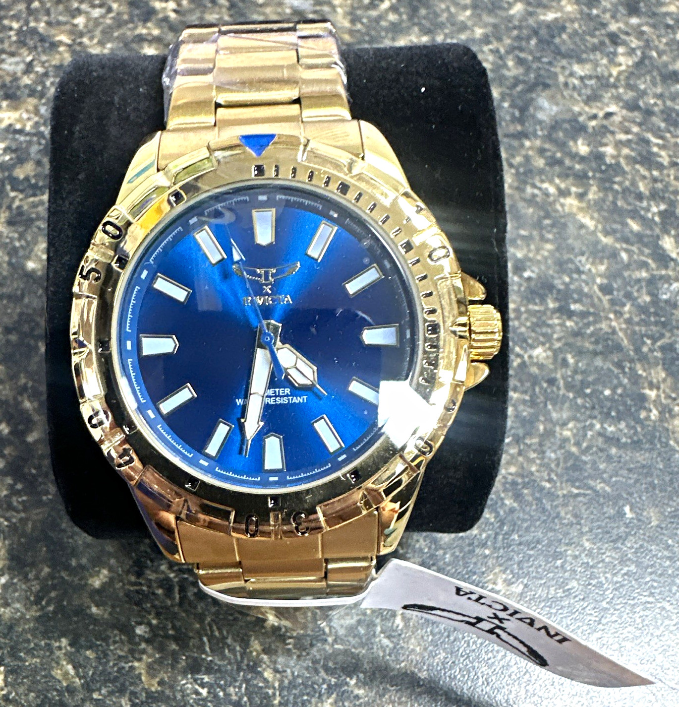 Invicta Pro Diver Men’s Quartz Diver 100m 48mm Gold Steel Bracelet Blue Dial