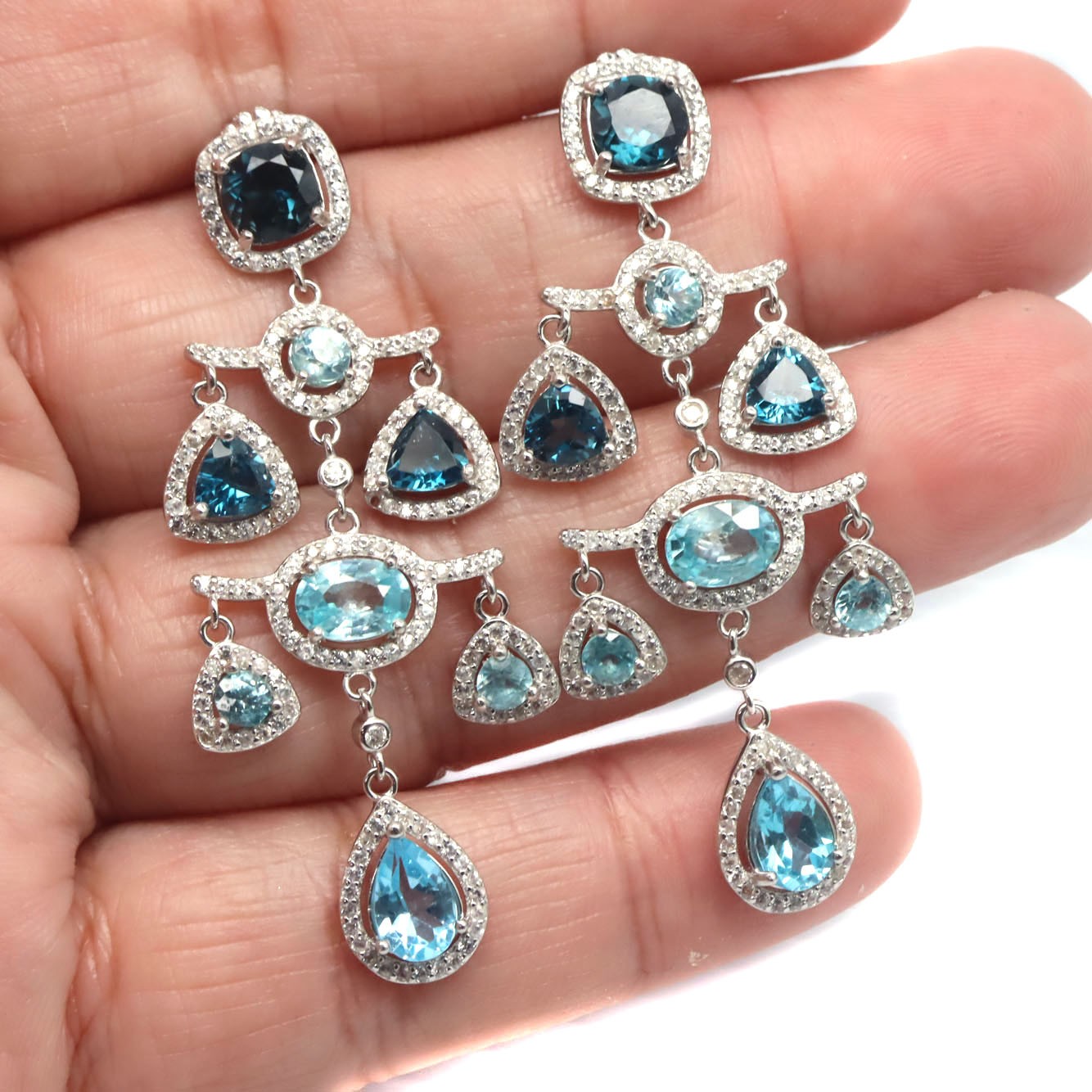 925 Sterling Silver London Blue – Sky Blue Topaz Zircon Gift For Her Earrings