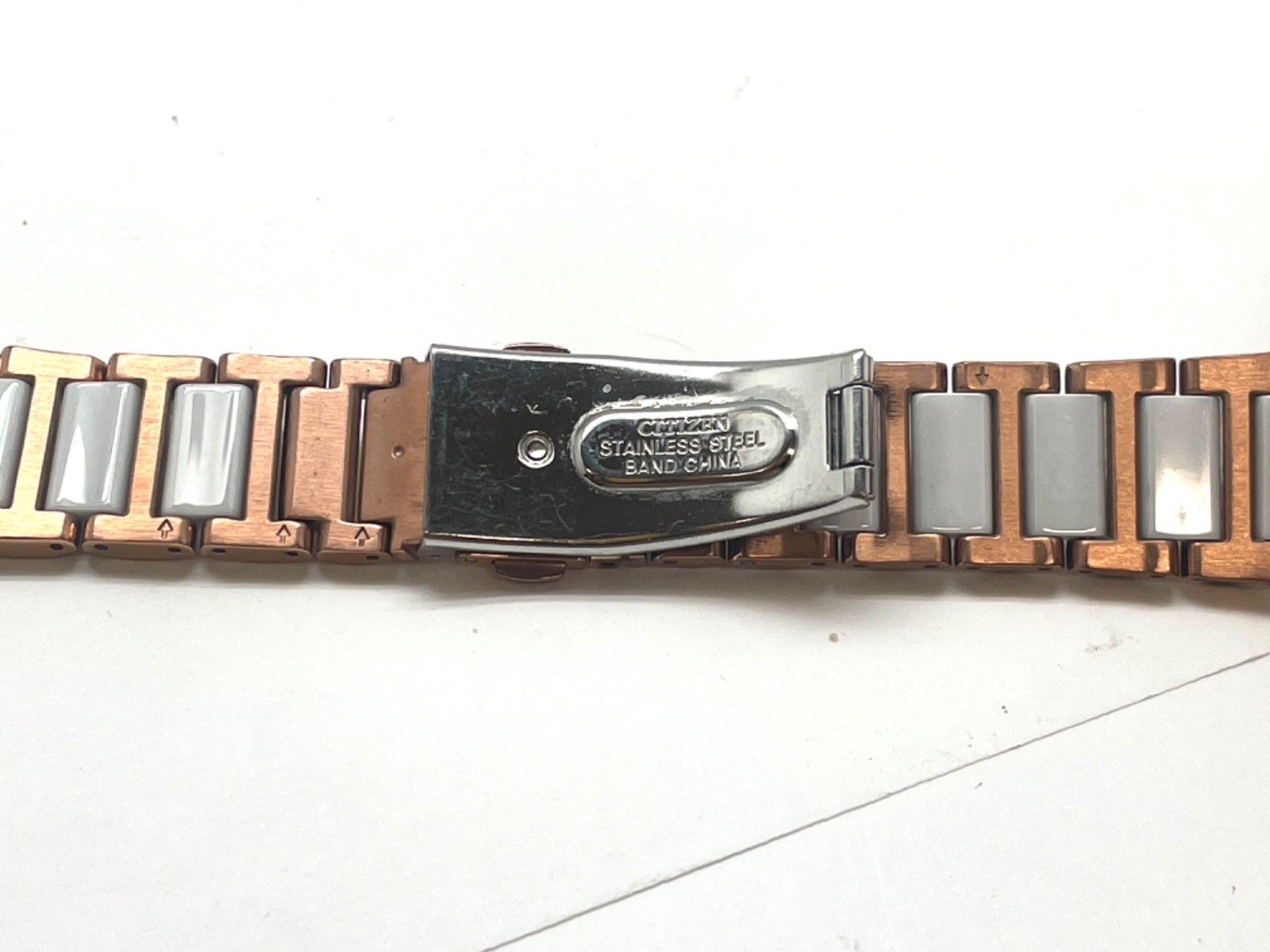 CITIZEN Stainless Steel Watch Bracelet Bronze + Bone Color 19mm Width.