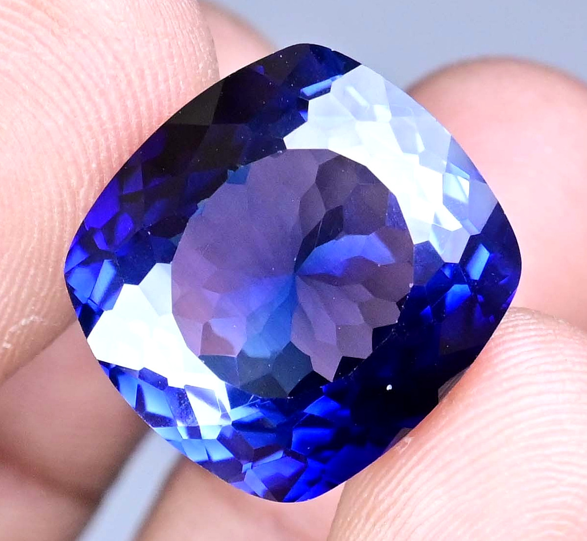 26.75 Ct Natural Flawless Ceylon Blue Sapphire Cushion Certified Loose Gemstone