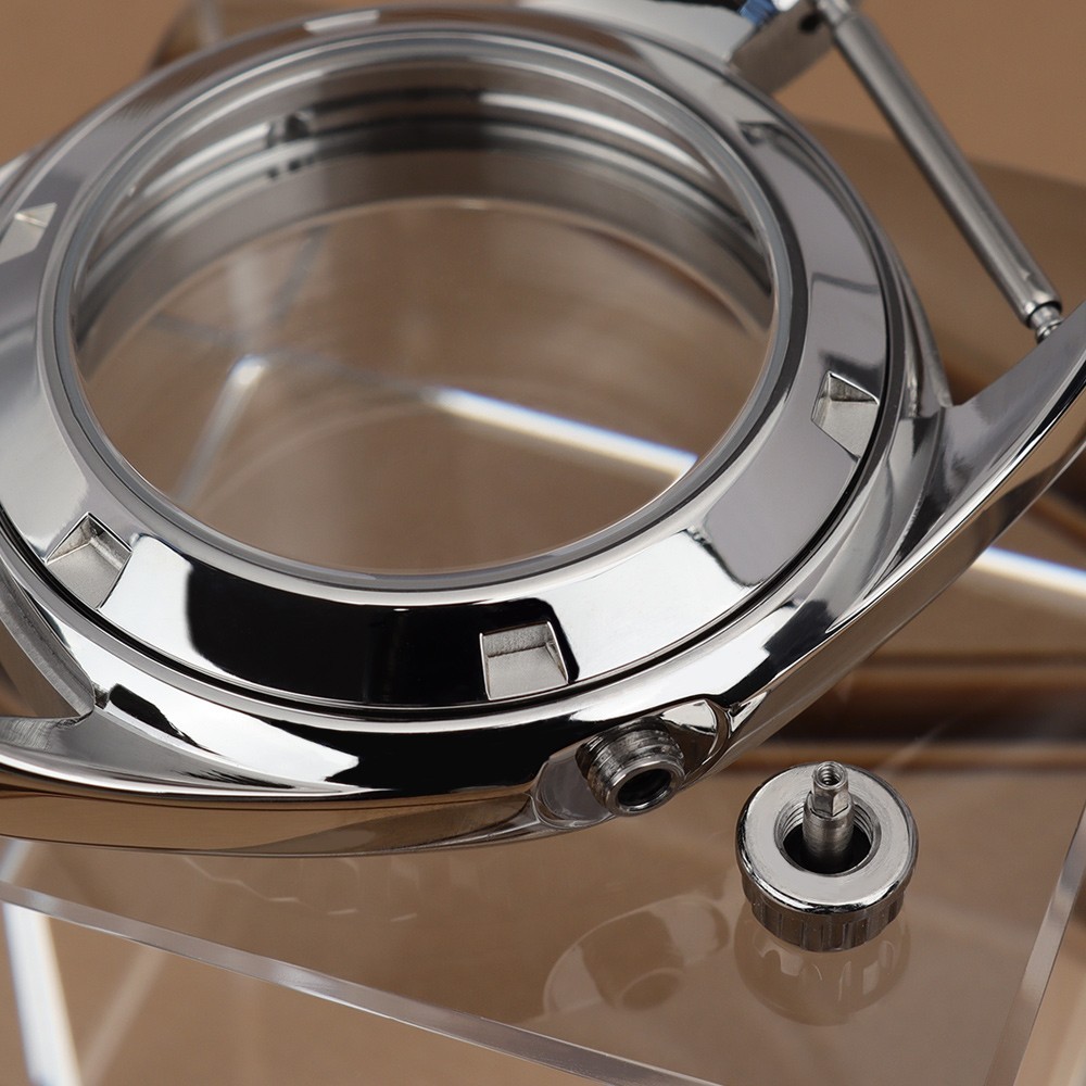 38.5mm NH34 Watch Case with Fluted Bezel Date 316L Steel For Seiko NH34 35 36 38