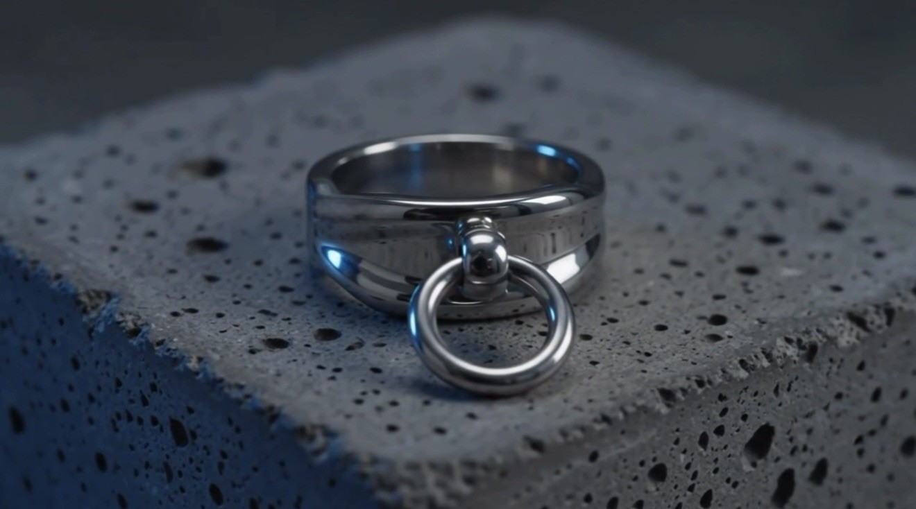 QUATTROFORT Industrial Cyber Gothic O Ring Swivel Shackle Ring Steel Band 7