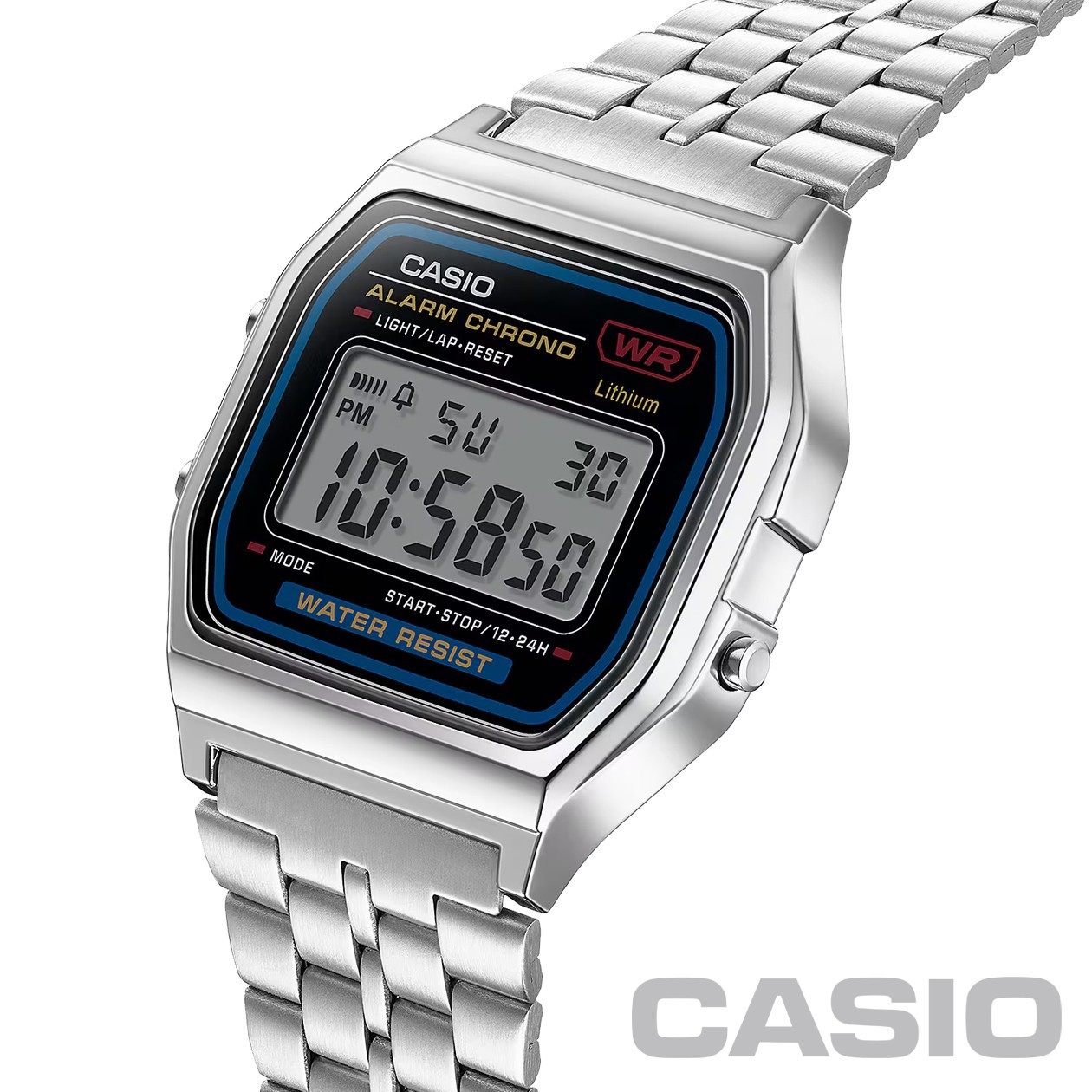 CASIO A159W-N1 Made in Japan Classic Digital Watch Folding Tri-Fold Clasp Band