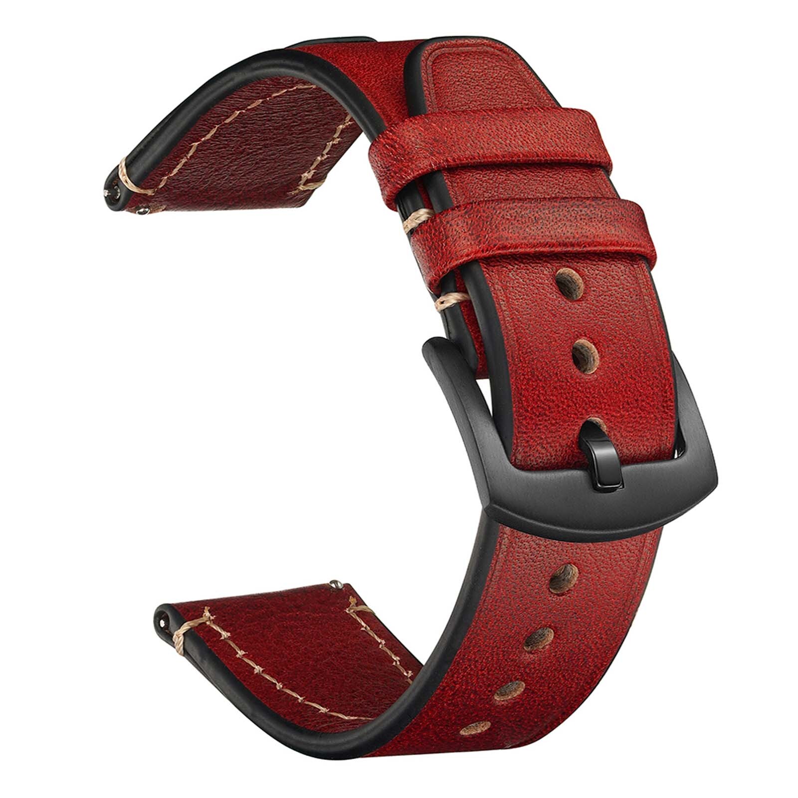 20MM Classic Genuine Leather Watch Band For Galaxy Watch 7/6/5 Pro/4/FE 44/40MM