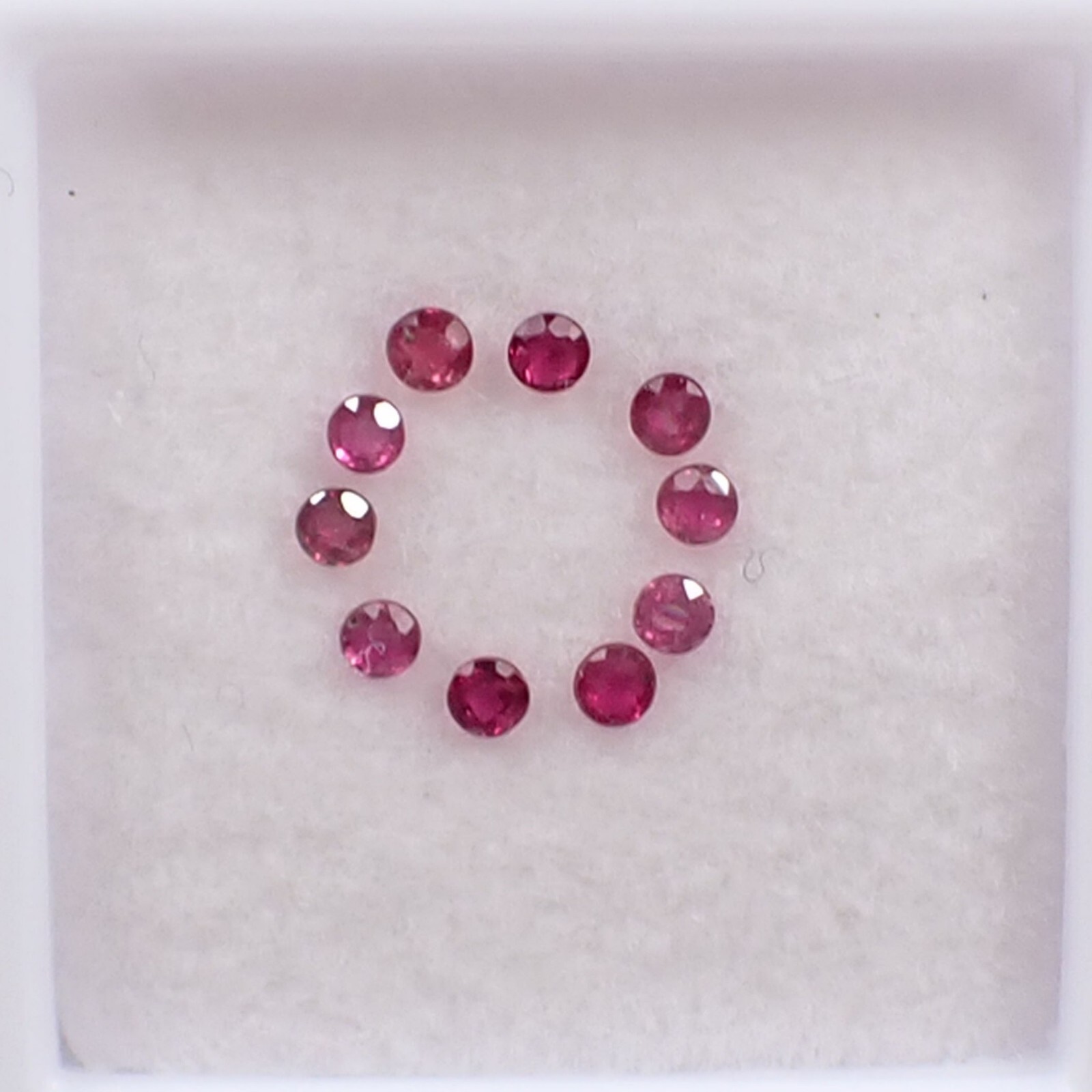 0.30ct Natural Round 1.75 mm Red-Pinkish Ruby Loose Gemstone, Qty 10 pieces