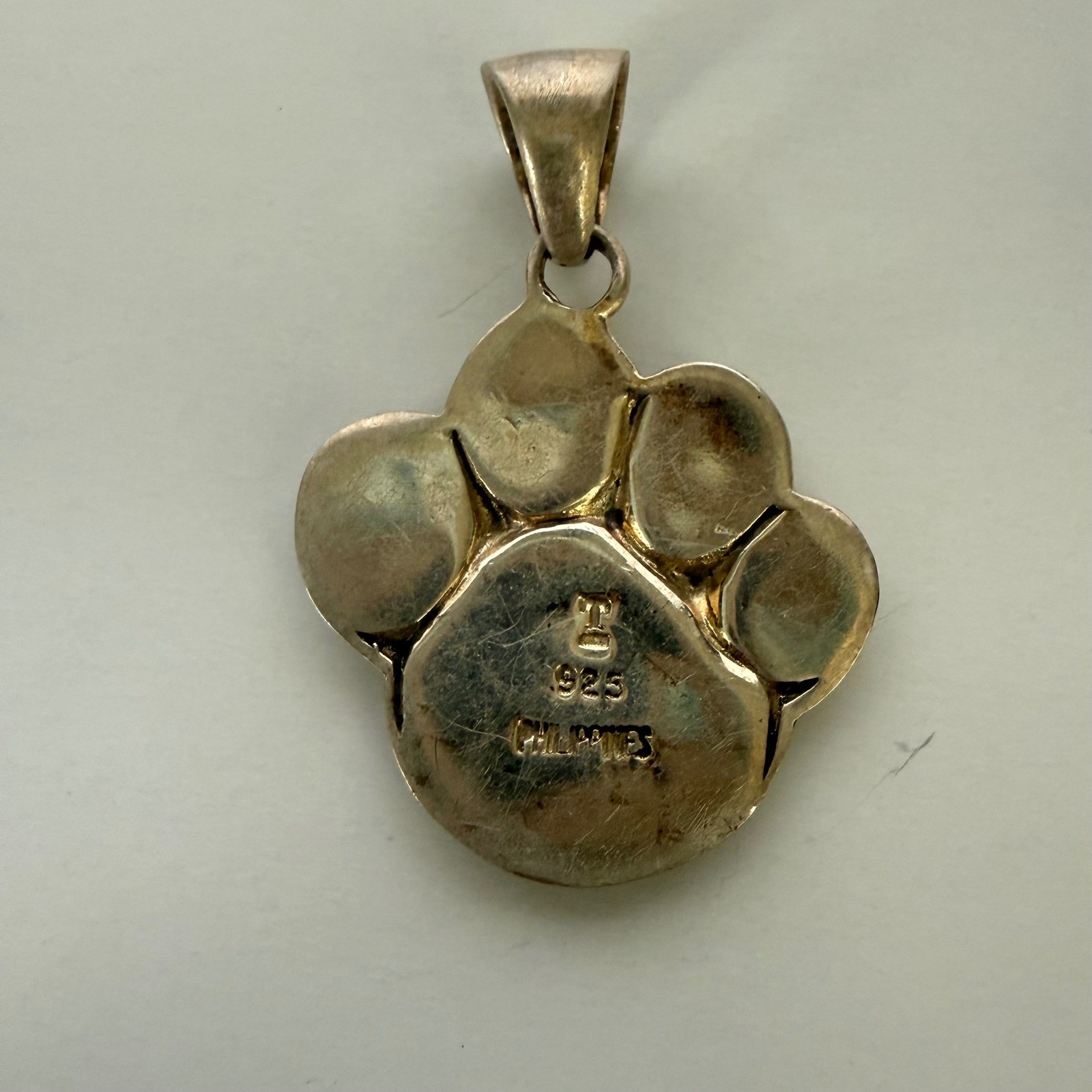 Sterling Silver 925 Abalone Shell Paw Print Pendant Philippines Animal Jewelry