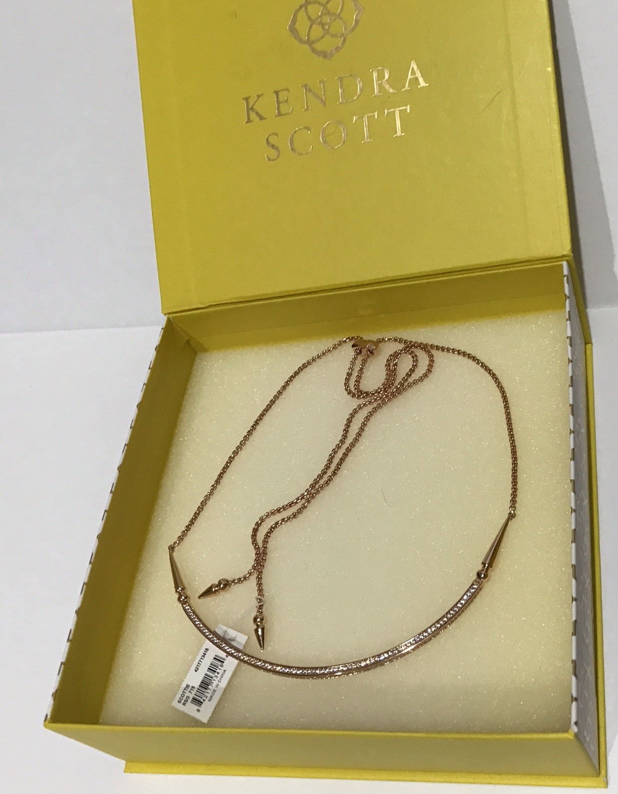 Kendra Scott Scottie Rose Goldtone Adjustable Necklace NWT & Box