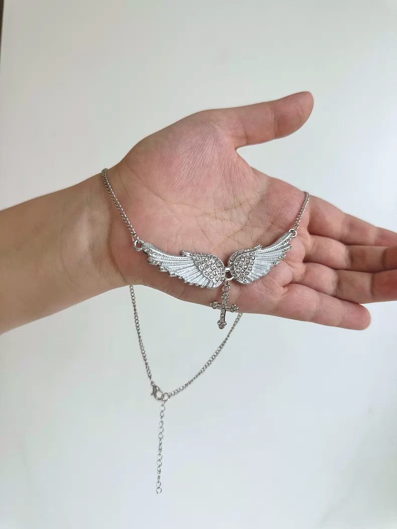 White Angel Wings Necklace