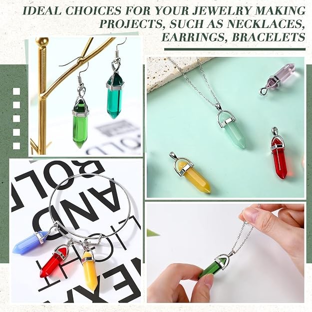 150 Pieces Healing Crystals Earrings for Women Quartz Stone Pendants Necklace He