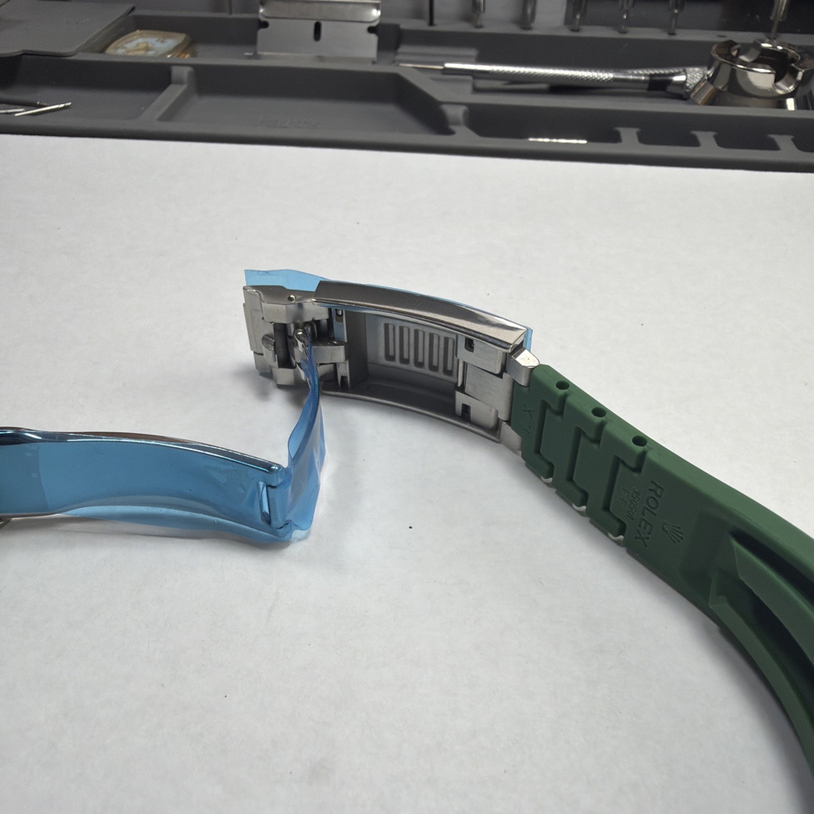 21mm Rubber Two-Piece Strap Set for Rolex SubmarinerE glide lock clasp 70/55
