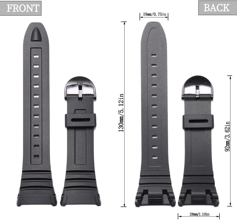 Replacement Watch Strap Band Compatible with Casio Men’S W-96H W96H-1BV Sport Wa