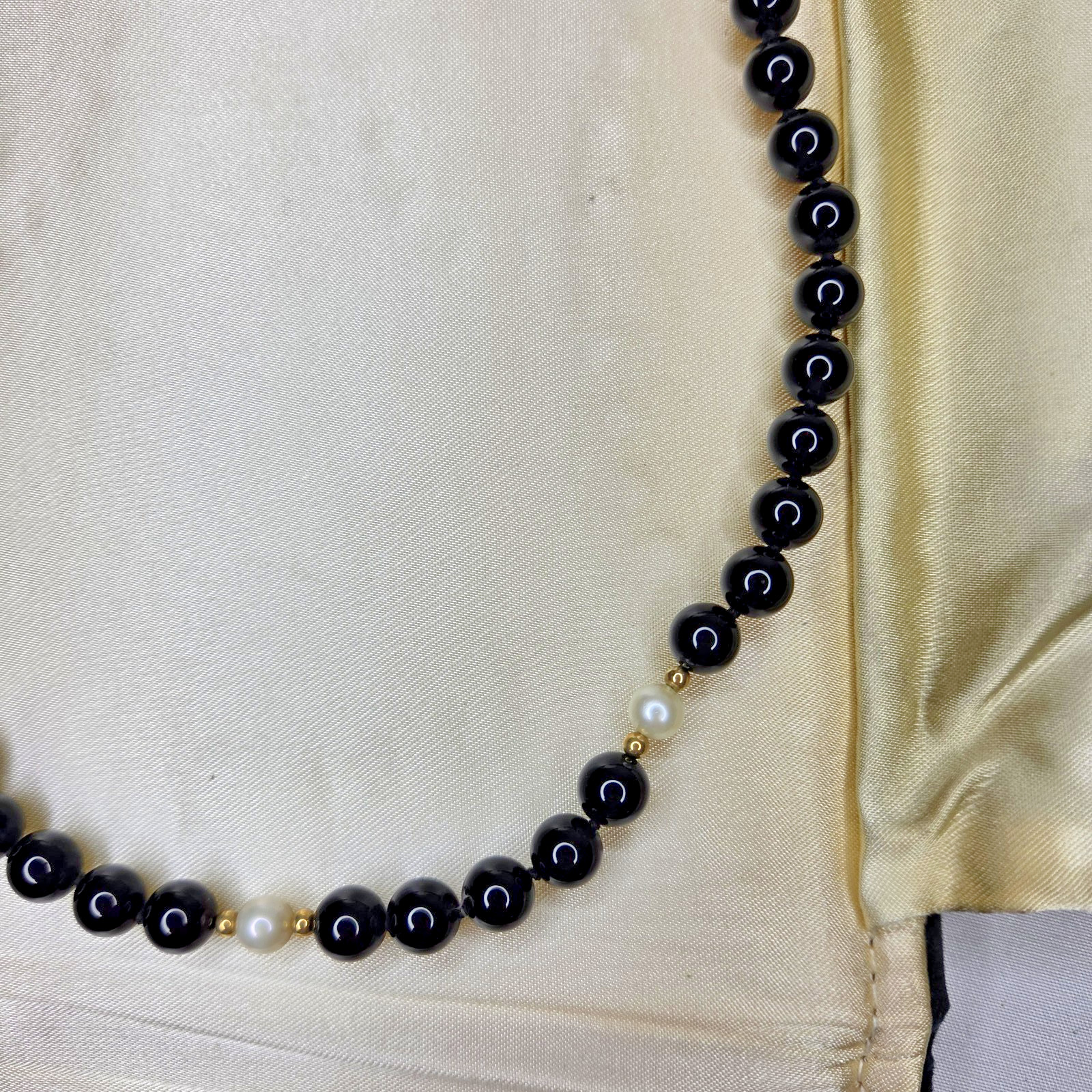 RARE McDonald’s Service Award Necklace Jostens Sterling Black Onyx & Pearl