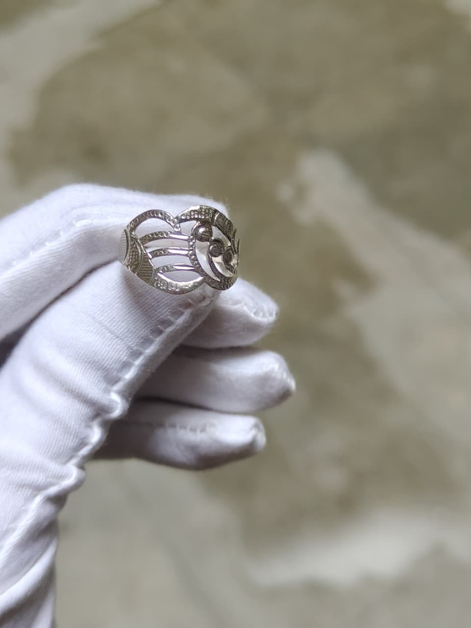 925 Sterling Silver Statement Ring Wide Band Openwork Chunky Cocktail Ring